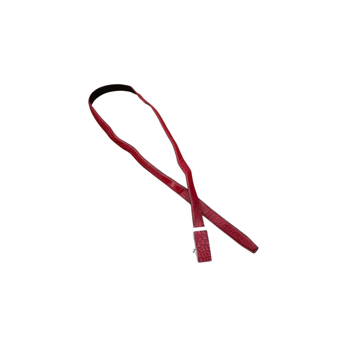 Designer × Japanese Brand Red snakeskin belt Size ONE SIZE - 1 Thumbnail