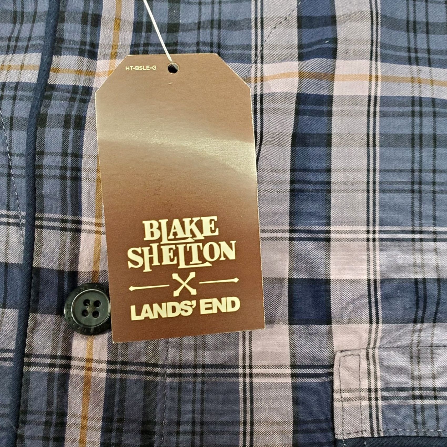 Lands' End Lands' End Pajama Shirt Mens Large Purple Plaid w Tags Blake Shelton Shirt Pajama Top Button Long Sleeve Collared Cotton Regular Size US L / EU 52-54 / 3 - 6 Thumbnail