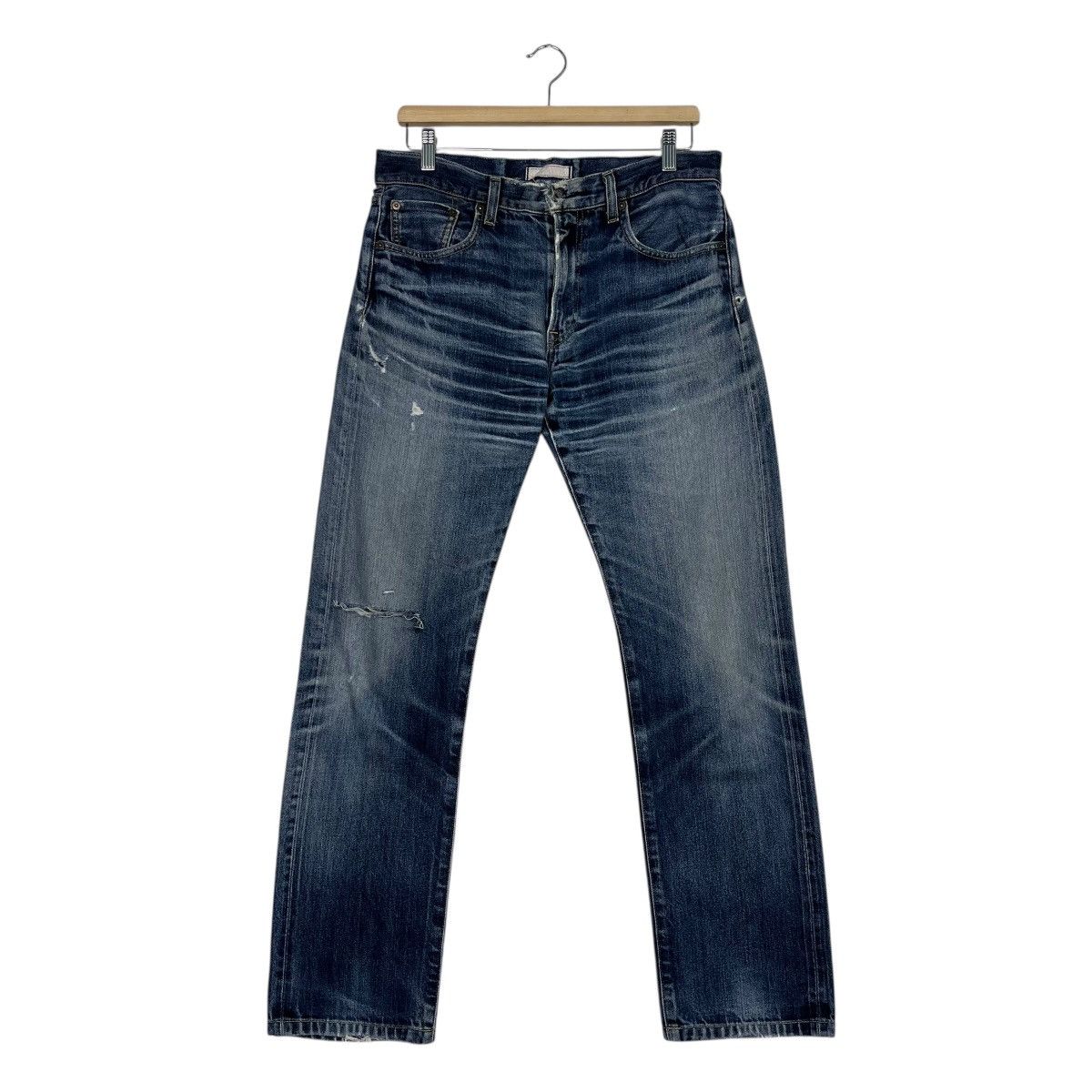 Japanese Brand Vintage Japanese Designer Selvedge Distressed Denim Jeans Size US 31 - 1 Thumbnail