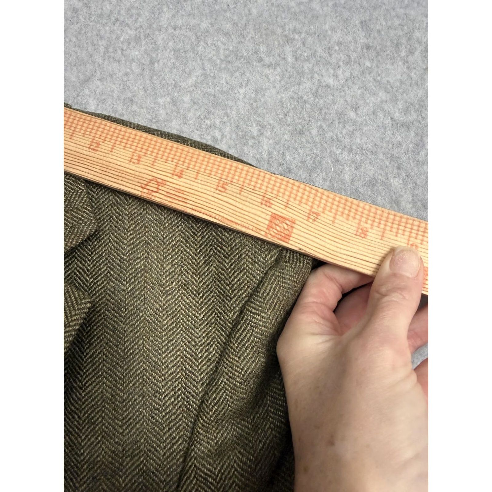 Lands' End Lands' End Sport Coat Mens 48L Green Wool Herringbone Tweed Lined Jacket Size US M / EU 48-50 / 2 - 2 Thumbnail