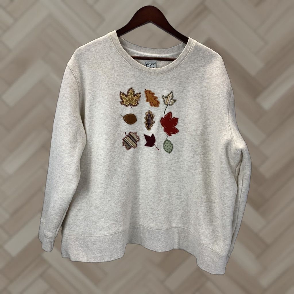 Vintage Field Gear Woman Pullover 2XL Autumn Gray Crew Neck Long Sleeve Casual Sweatshirt Sweater 90s Nature Outdoor Embroidered Cotton Blend Size XXL / US 16-18 / IT 52-54 - 1 Thumbnail
