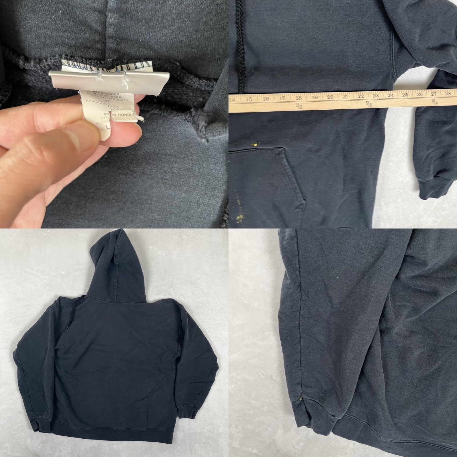 Hanes VINTAGE Hanes Hoodie Mens Large Black Pullover Sweatshirt Padding? No, not relevant. Size US L / EU 52-54 / 3 - 8 Thumbnail