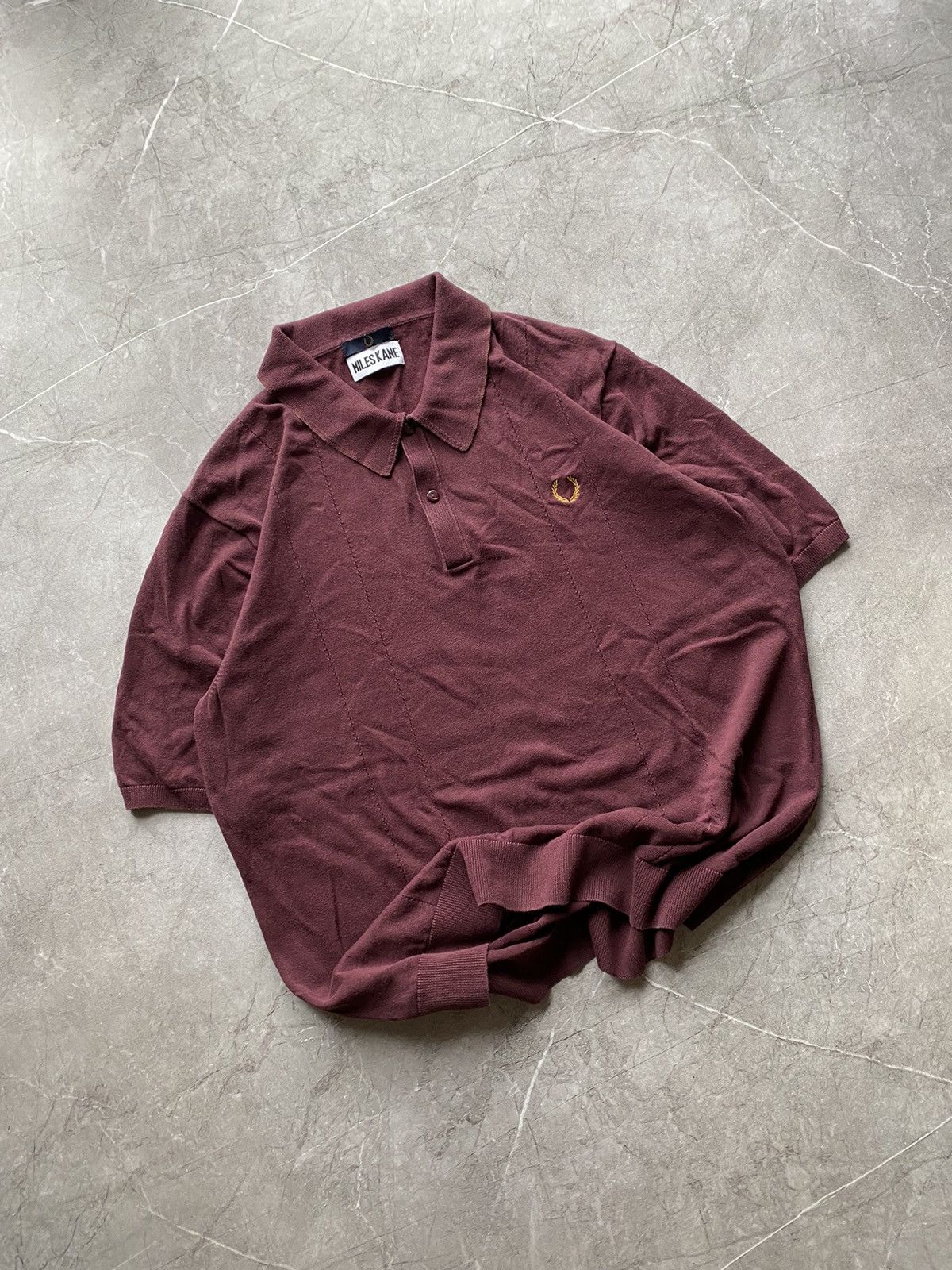 Fred Perry Fred Perry x Miles Kane Burgundy Knit Polo Shirt Size XL Size US XL / EU 56 / 4 - 1 Thumbnail