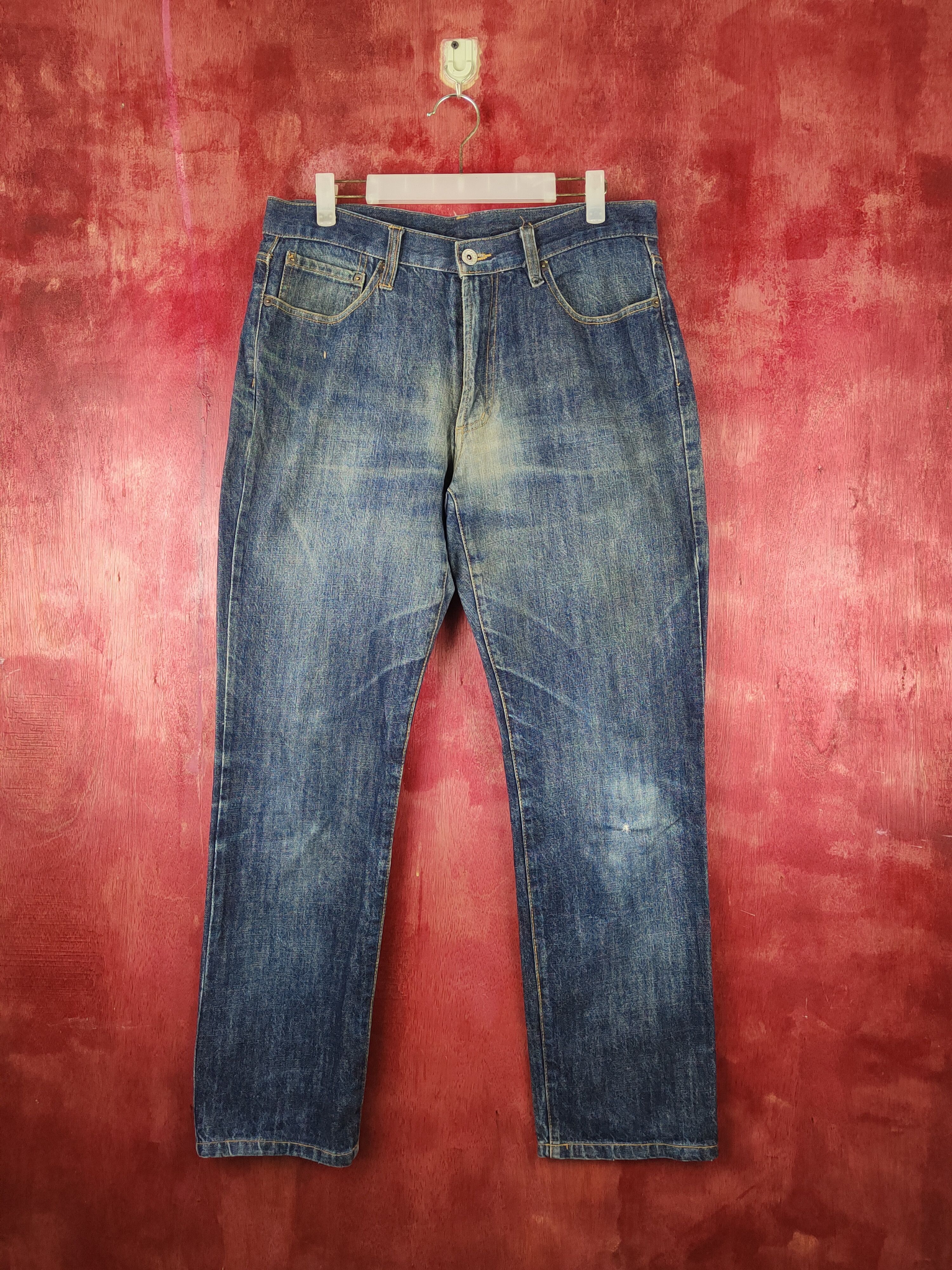 Japanese Brand Japanese Brand Dark Blue Faded jeans Denim #S1548 Size US 34 / EU 50 - 1 Thumbnail