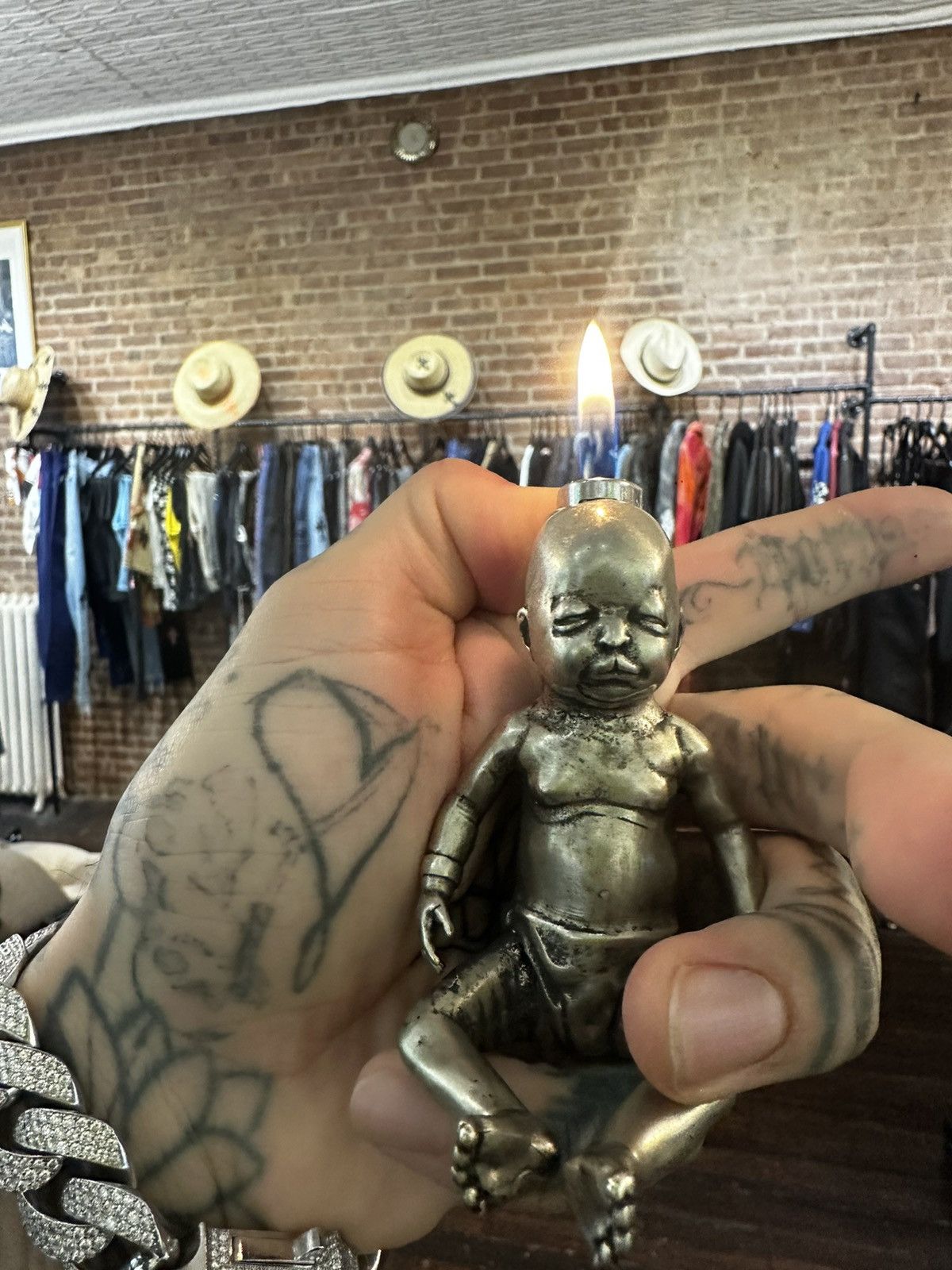 Enfants Riches Deprimes ERD 1 of 3 CRYING CRACK BABY LARGE SILVER LIGHTER Size ONE SIZE - 4 Thumbnail