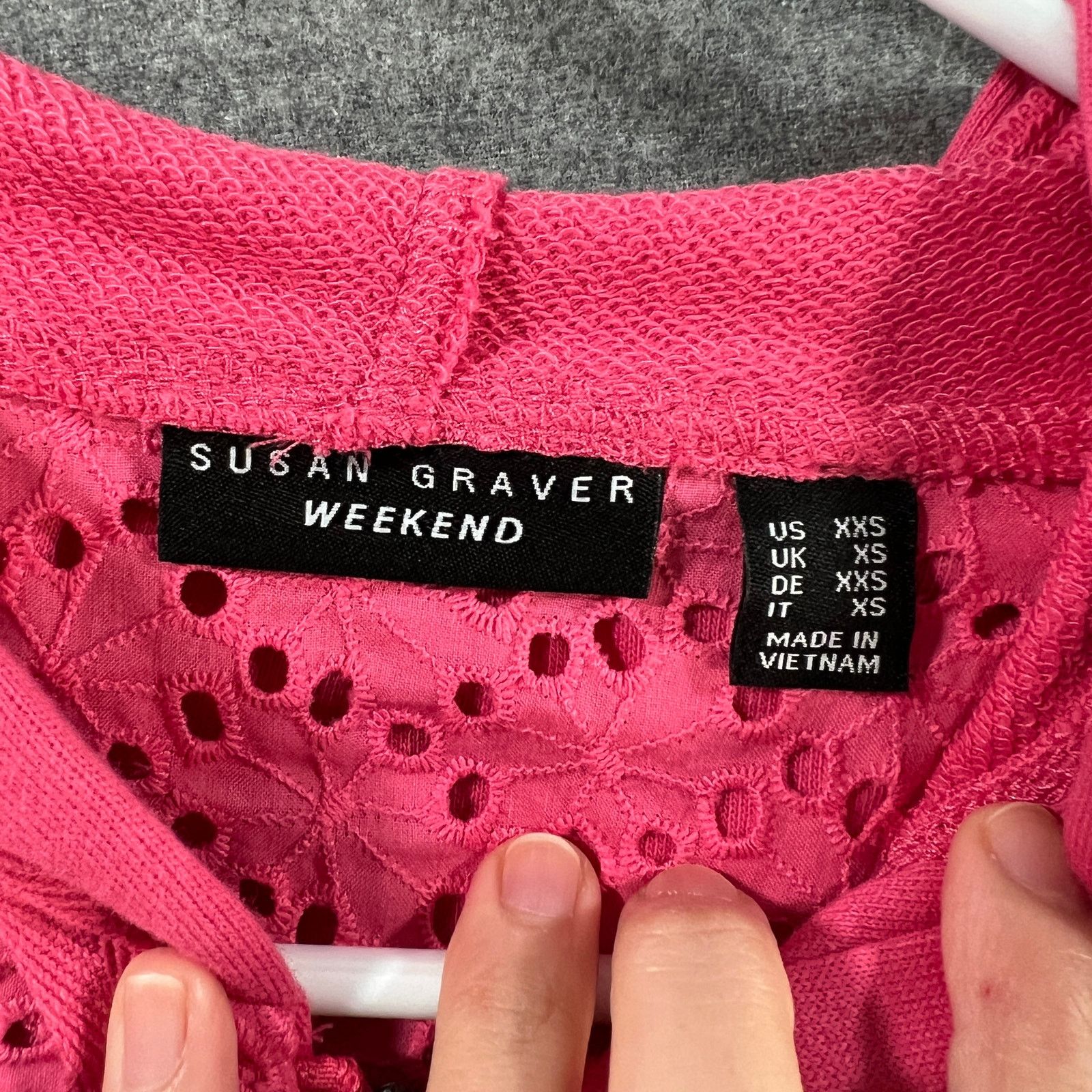 Other Susan Graver Weekend Washed French Terry Zip-Front Hoodie Size XXS / US 00 / IT 34 - 3 Thumbnail