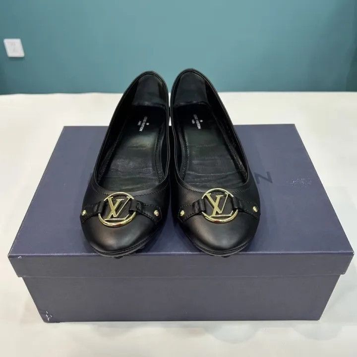 Louis Vuitton Louis Vuitton Classic Black Leather Loafers -2508 Size US 6 / IT 36 - 2 Thumbnail