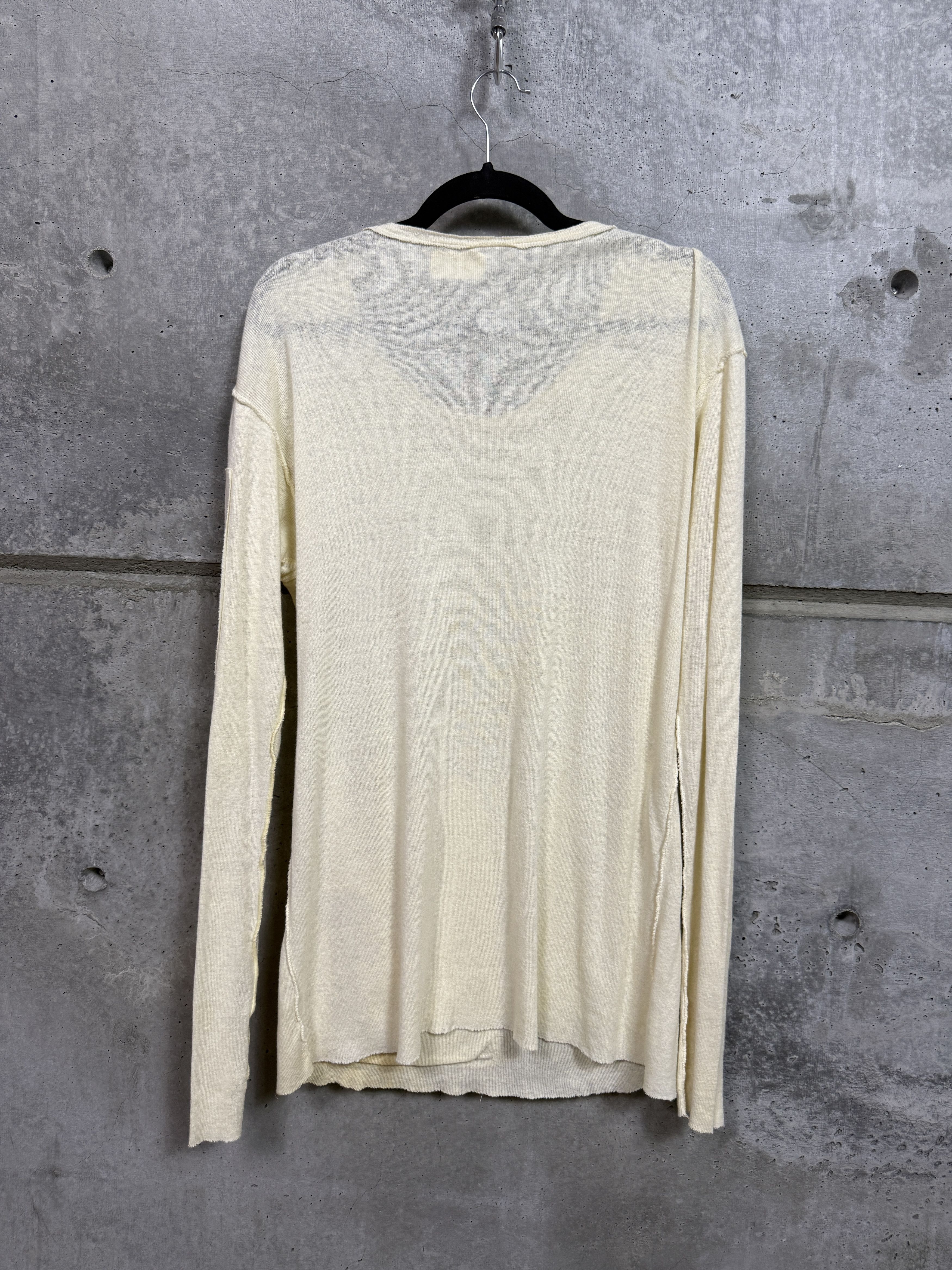 Greg Lauren Greg Lauren Runway SS16 Linen Distressed Long Sleeve Tee Size US L / EU 52-54 / 3 - 4 Thumbnail