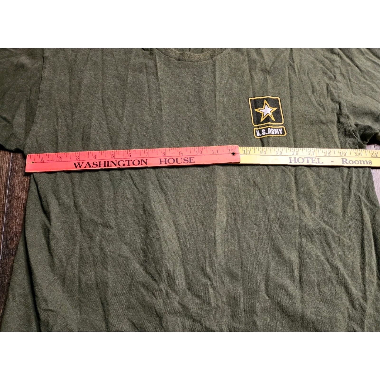 Doublet Bayside Bayside Mens L US Army Soldiers Quote Green T Shirt Double Sided Distressed Size US L / EU 52-54 / 3 - 3 Thumbnail