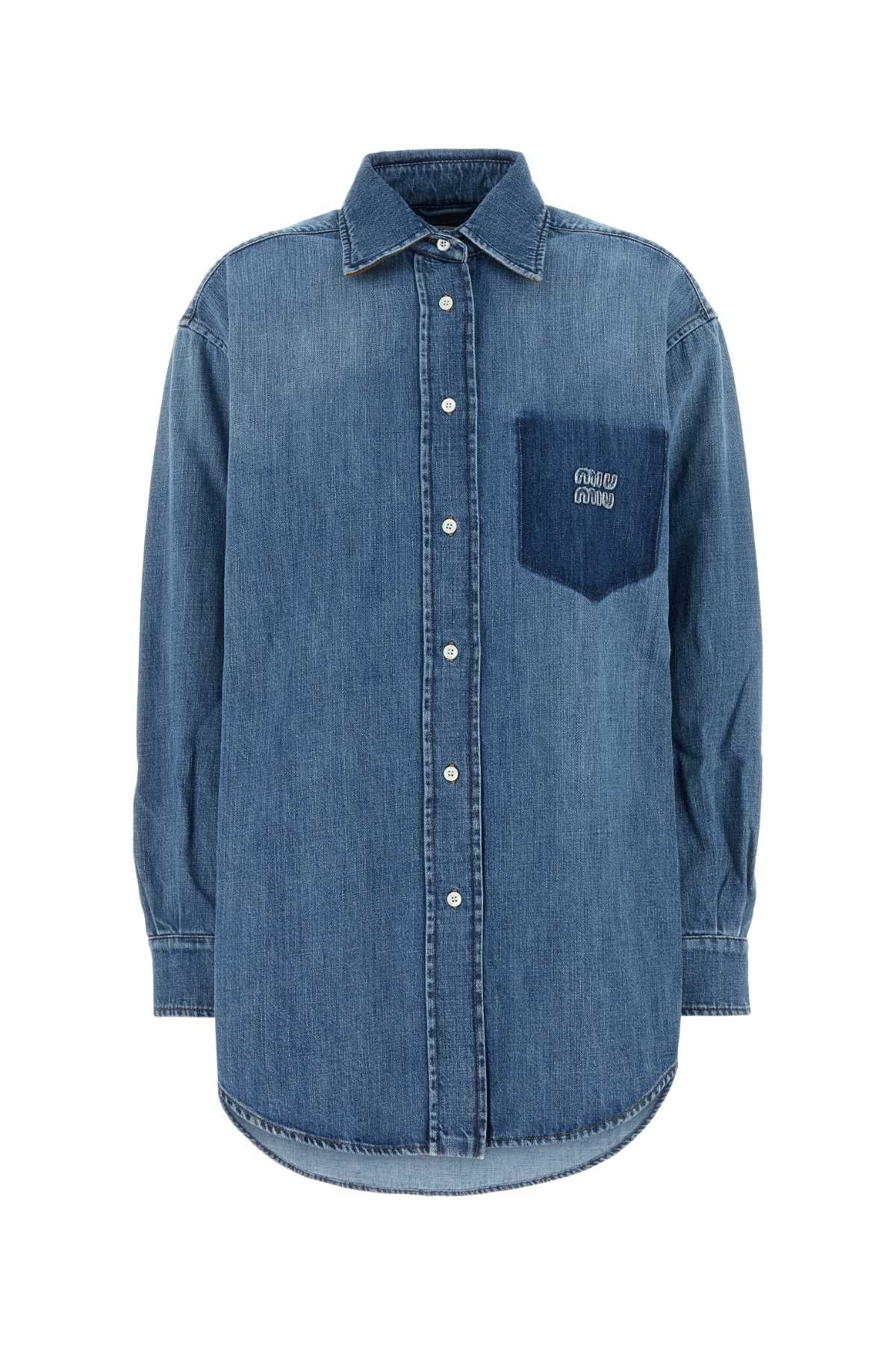 Miu Miu Denim Oversize Shirt Size M / US 6-8 / IT 42-44 - 1 Thumbnail