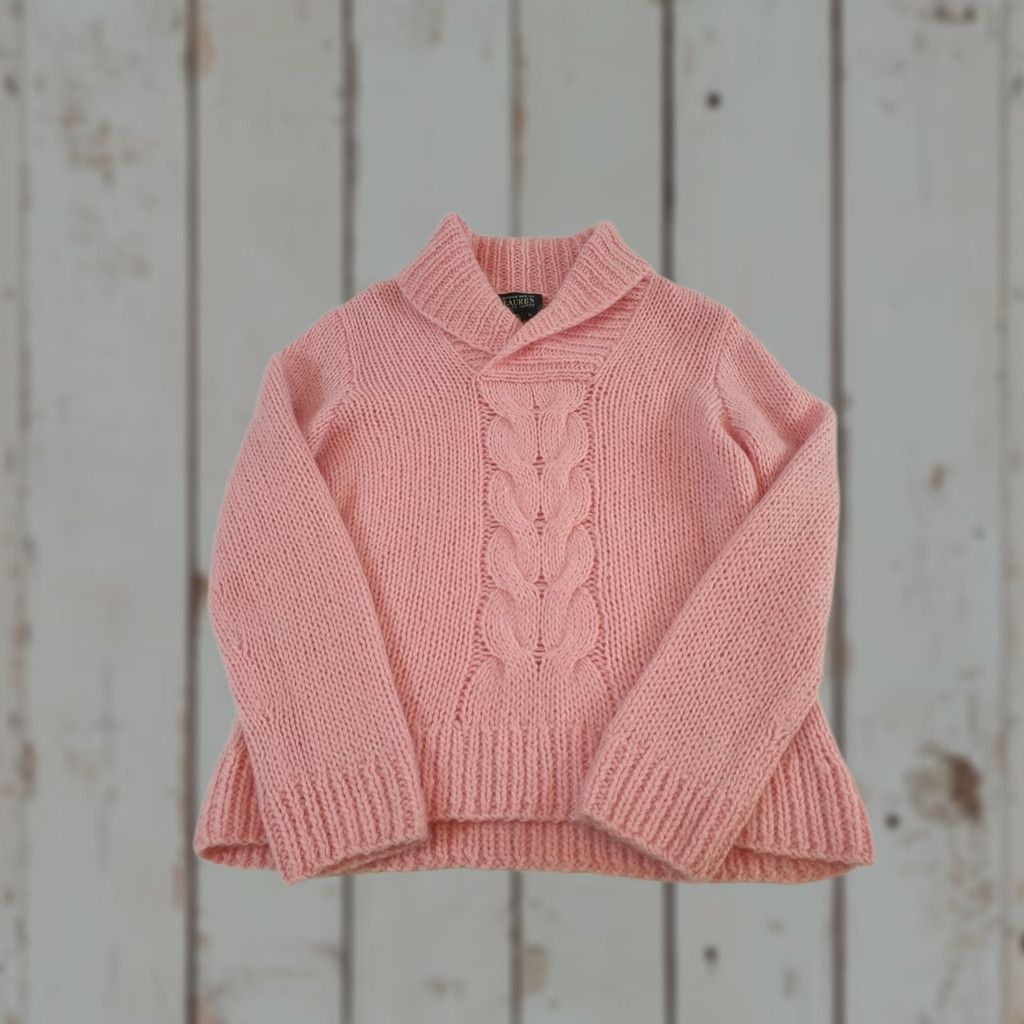 Ralph Lauren VINTAGE Lauren Ralph Lauren Sweater Womens XL Cable Knit Mohair Wool Shawl Collar Pullov Size XL / US 12-14 / IT 48-50 - 1 Thumbnail