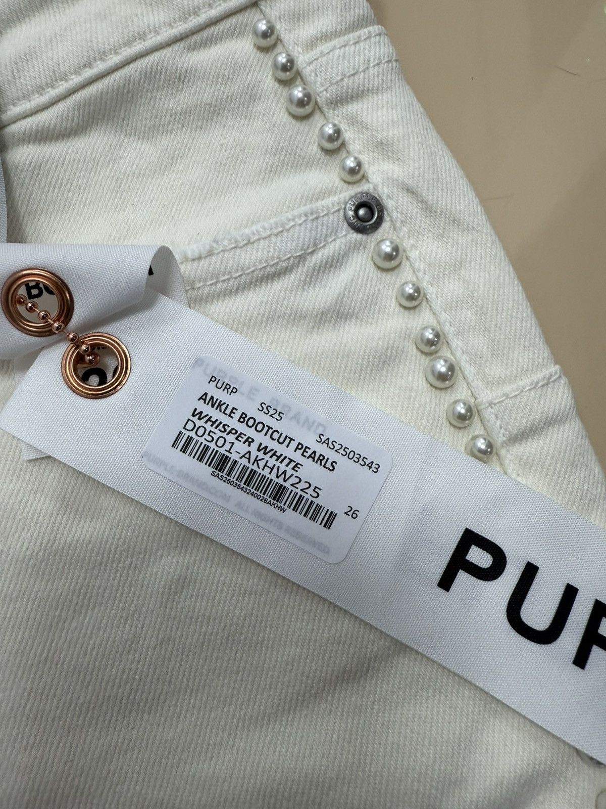 Other Purple Brand Pearls Whisper White Jeans Size 26" / US 2 / IT 38 - 3 Thumbnail