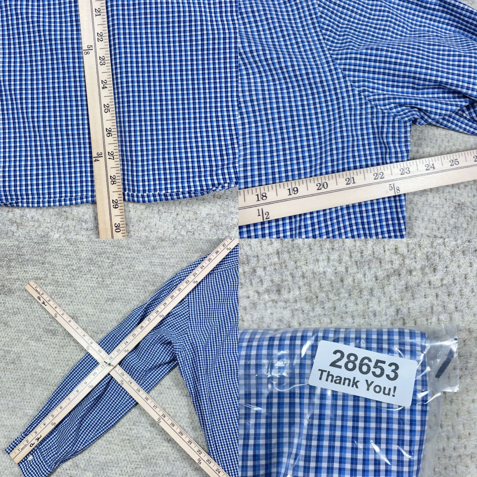 Ralph Lauren Ralph Lauren Shirt Men Large Blue Classic Fit Plaid Button-Up Dress Shirt Adult Size 42R - 8 Thumbnail