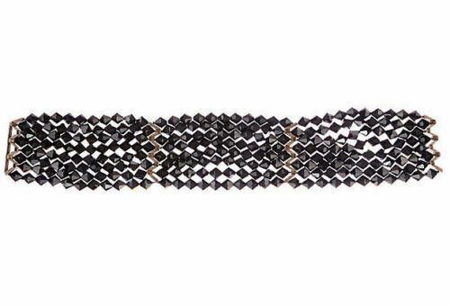 Designer Artisan Sterling Silver Handmade Bicone Black Glass Necklace Size ONE SIZE - 2 Thumbnail