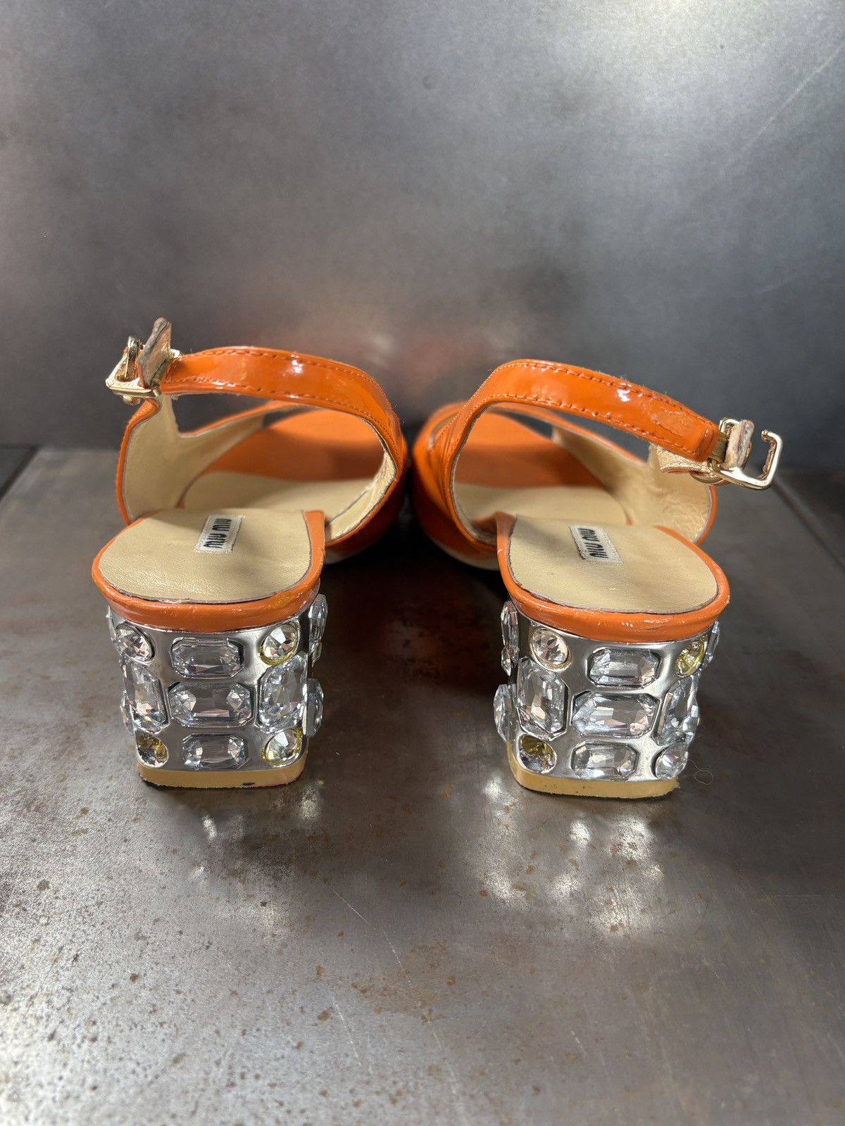 Miu Miu 2011 Miu Miu Heels Patent Leather Jewel Rhinestone Straps Size US 8 / IT 38 - 11 Thumbnail