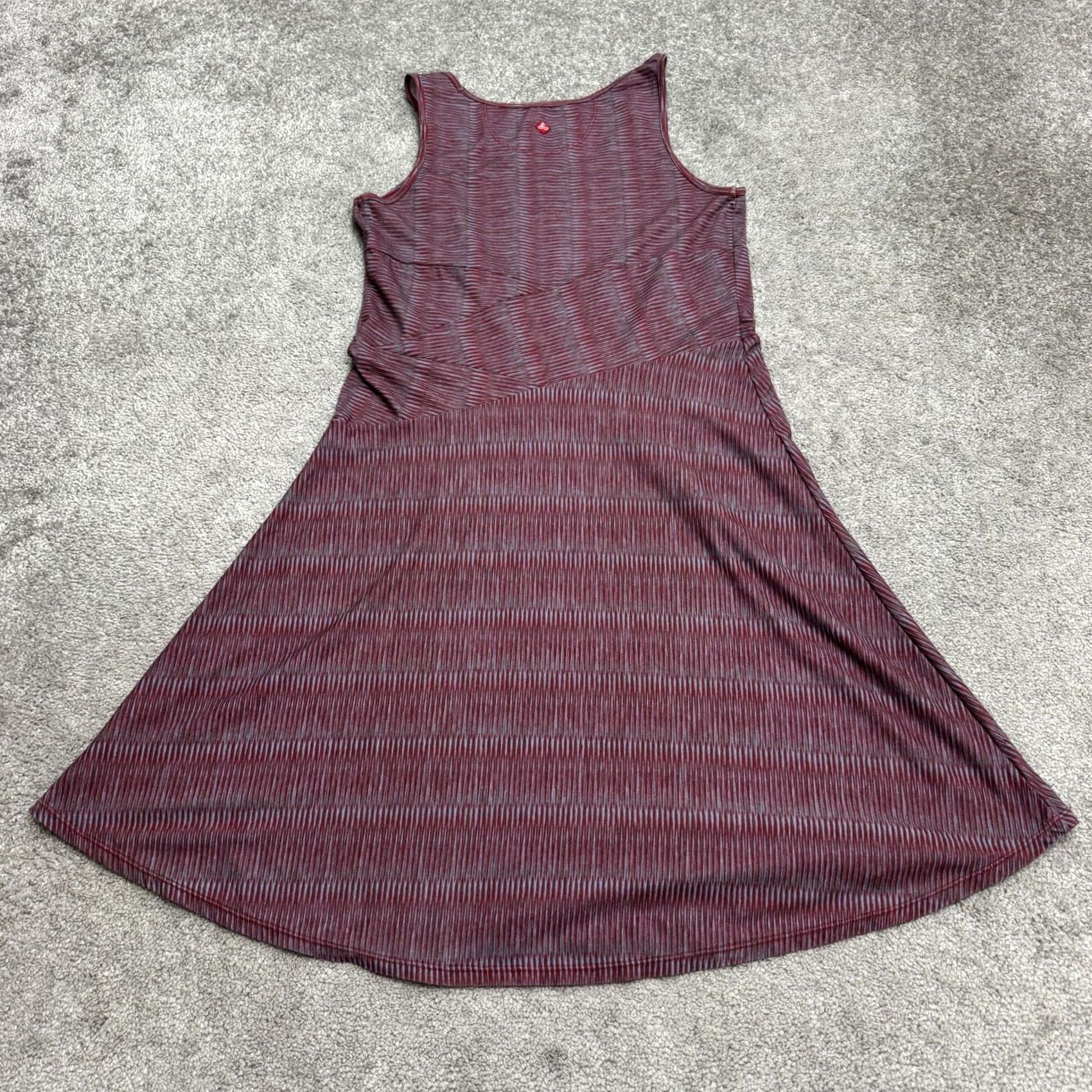 Prana Prana Amelie Sleeveless A-Line Dress Women S Burgundy Gray Geometric Stretch Multicolor Sleeveless V-Neck Knee Length Bohemian Pattern Casual Shirt? Size S / US 4 / IT 40 - 2 Thumbnail