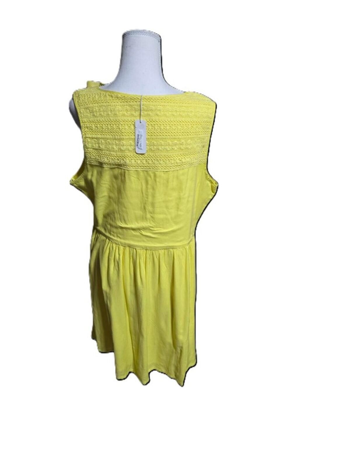 Other Charming Charlie Lined Yellow Sundress Fit & Flare Pleated Size XL / US 12-14 / IT 48-50 - 3 Thumbnail