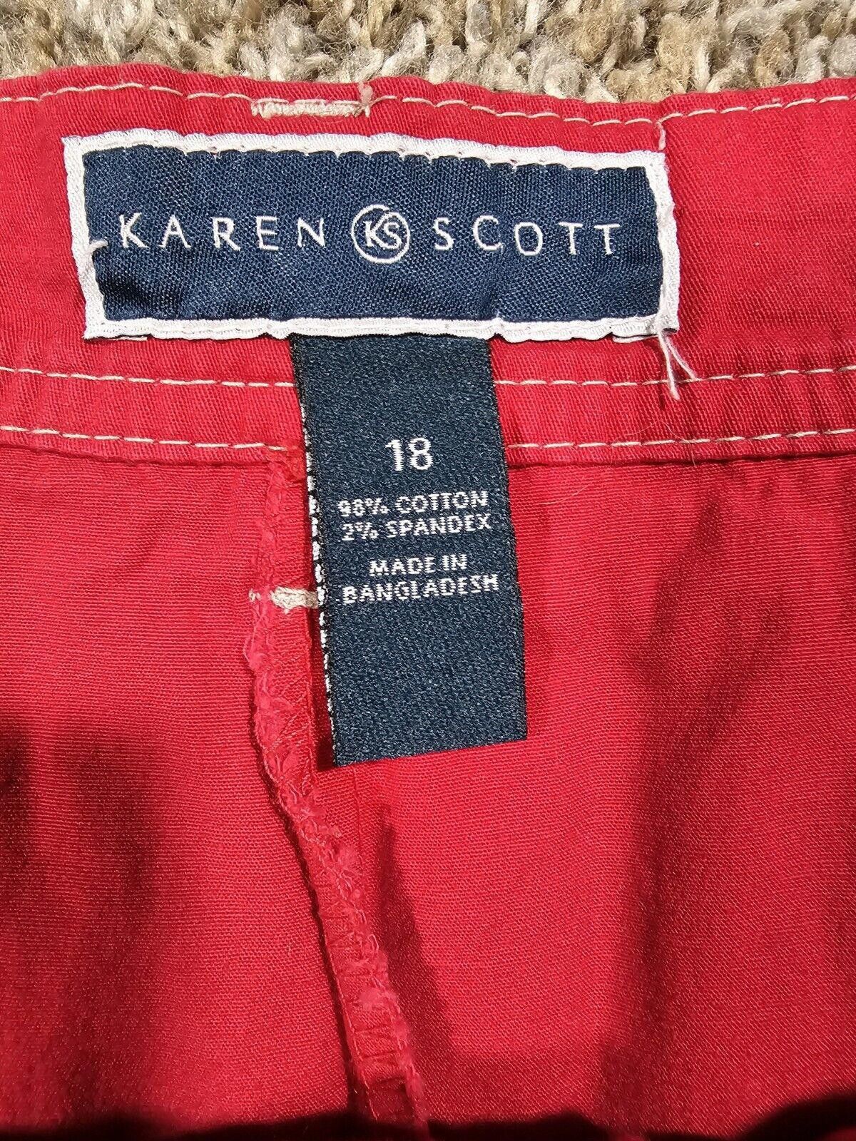 Designer Karen Scott Woman's Red Stitch Skort size 18 Size 40" / US 18 - 2 Thumbnail