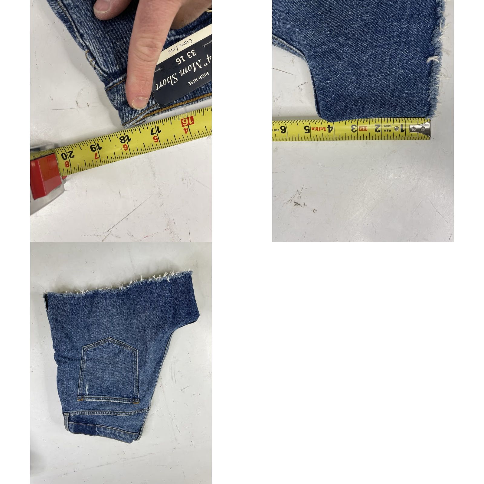 Abercrombie & Fitch NWT Abercrombie & Fitch Womens Curve Love The Mom High Rise Denim Shorts 33 16 Blue Cotton Elastane Denim 5-Pocket Style 90s Size 24" / US 00 / IT 34 - 8 Thumbnail