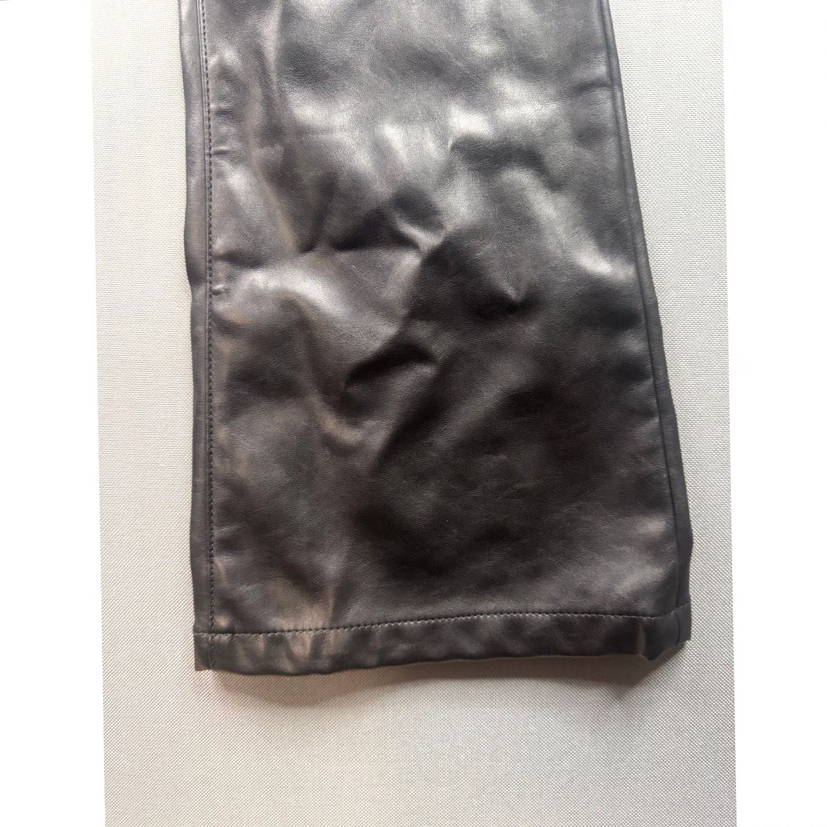Gap Gap Womens 70s Flare Faux Leather Pants Black High Rise Vegan 00 24R Regular Size 42" / US 20 - 4 Thumbnail
