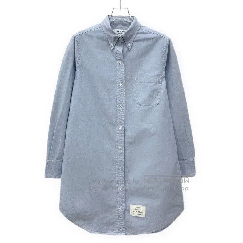 Thom Browne THOM BROWNE Light Blue Cotton Shirt. Size US XL / EU 56 / 4 - 1 Thumbnail