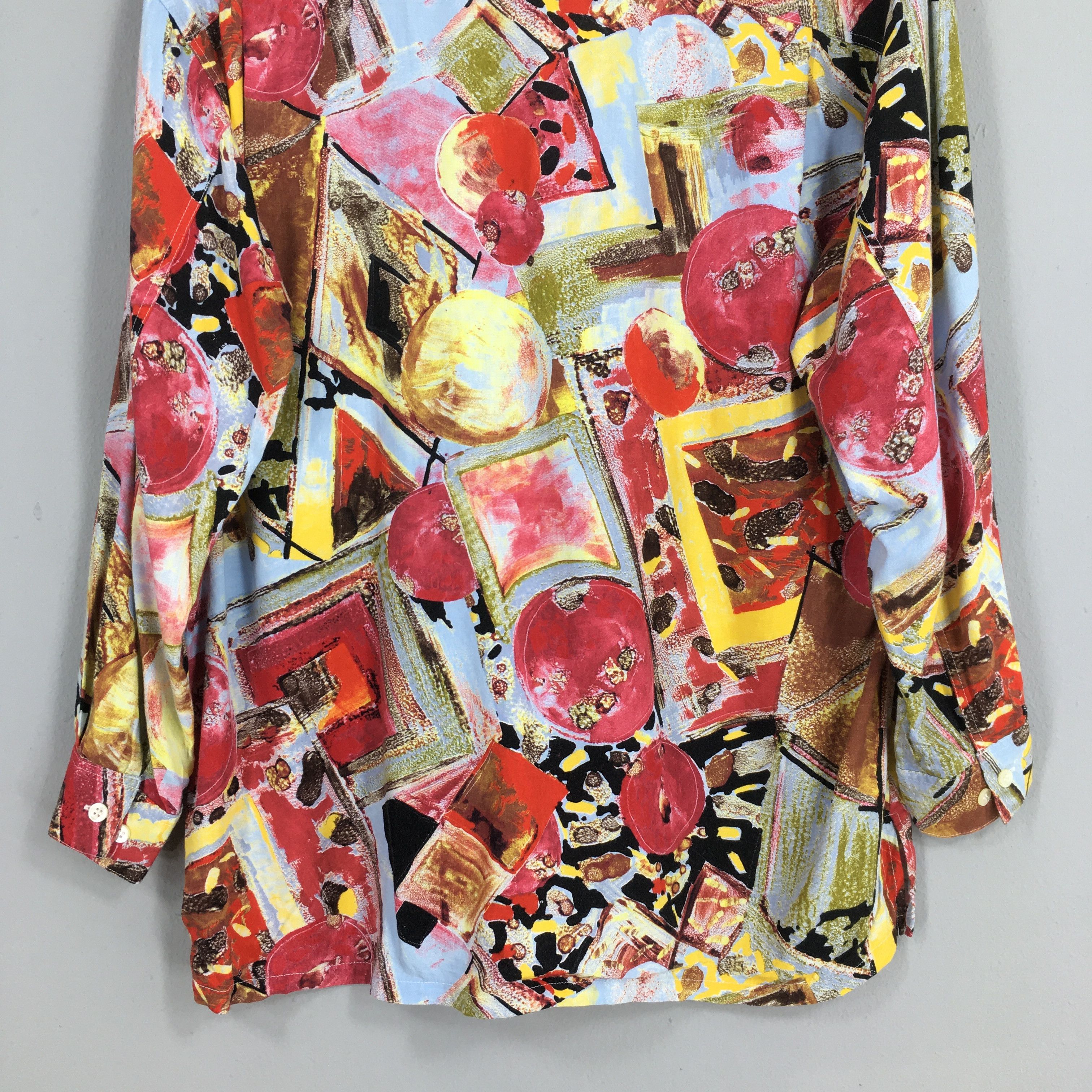 Flannel Vintage Abstract Funky Pop Art Psychedelic Shirt Medium Size US M / EU 48-50 / 2 - 11 Thumbnail