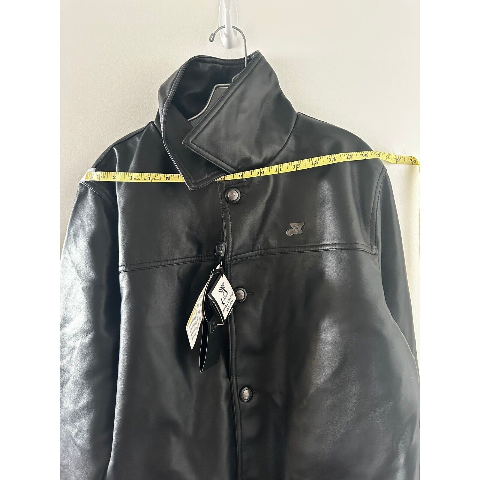 Armani Collezioni Collezioni Black Faux Leather Mid-Length Jacket NWT Mens M/L Size US M / EU 48-50 / 2 - 4 Thumbnail
