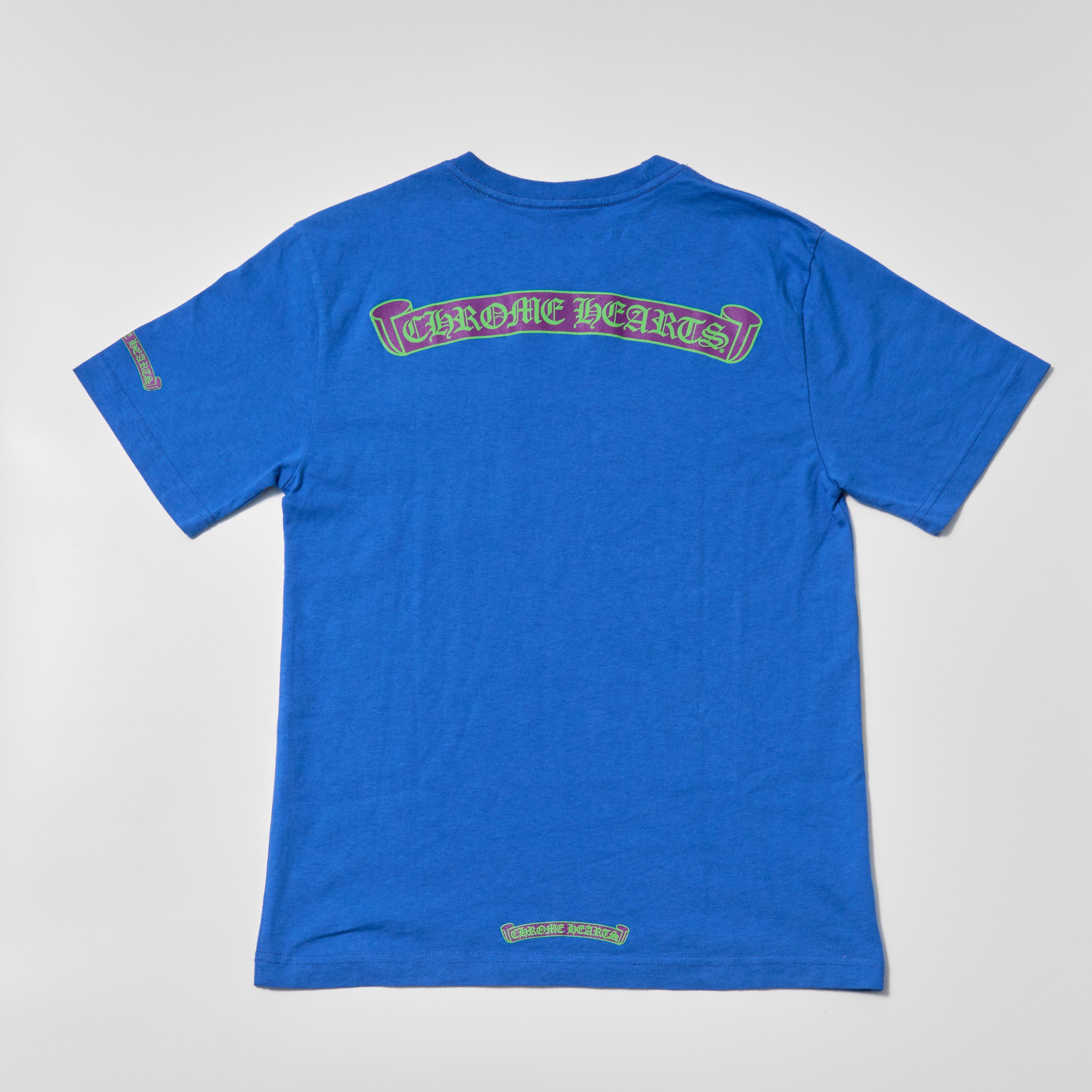 送料込【CHROME HEARTS】SCROLL TEE \"BLUE/JOKER SCROLL\" Scroll Tee 