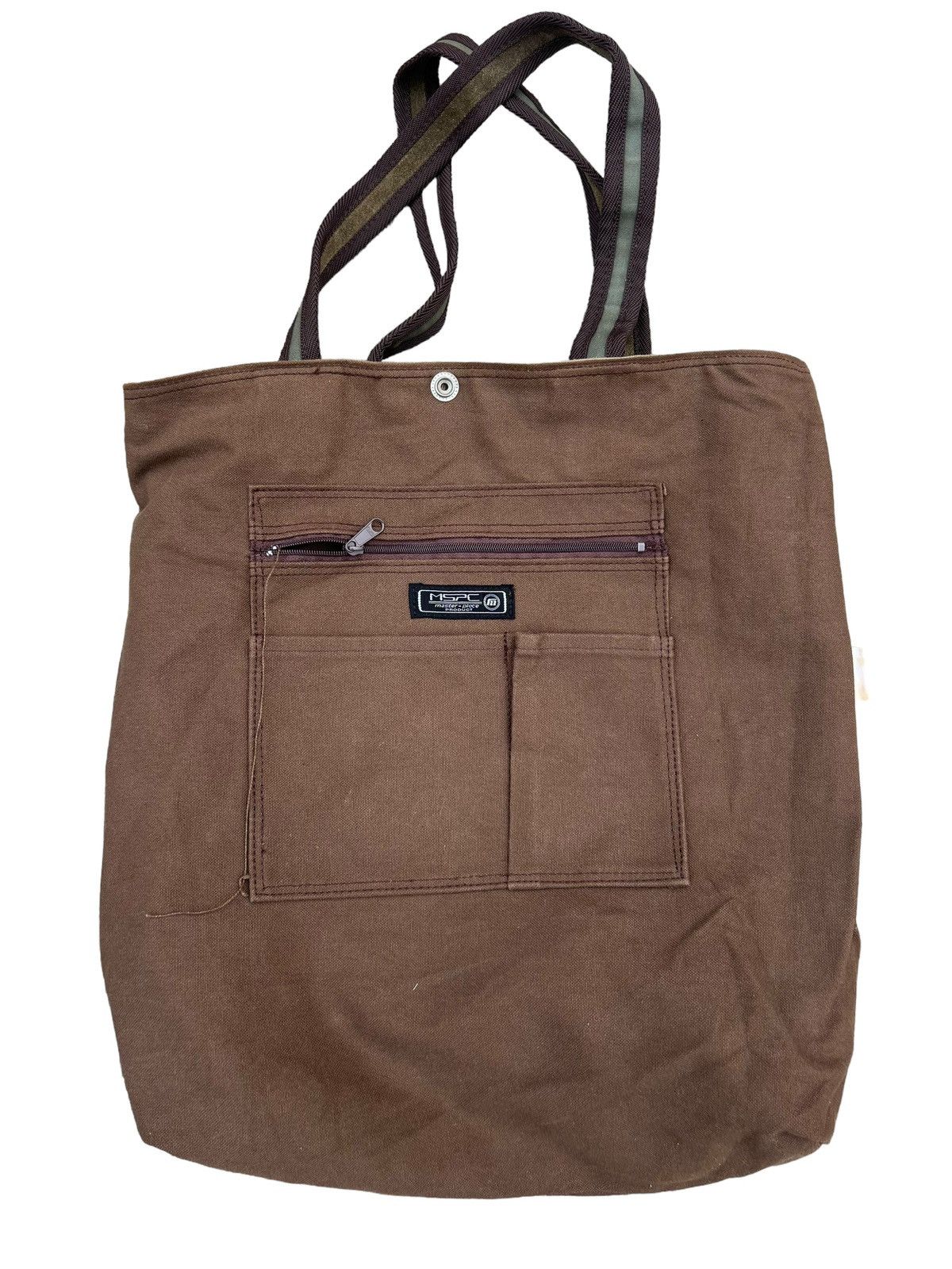 MasterPiece VTG Masterpiece Japan Fade Stains Canvas Leather Tote Bag Size ONE SIZE - 20 Thumbnail