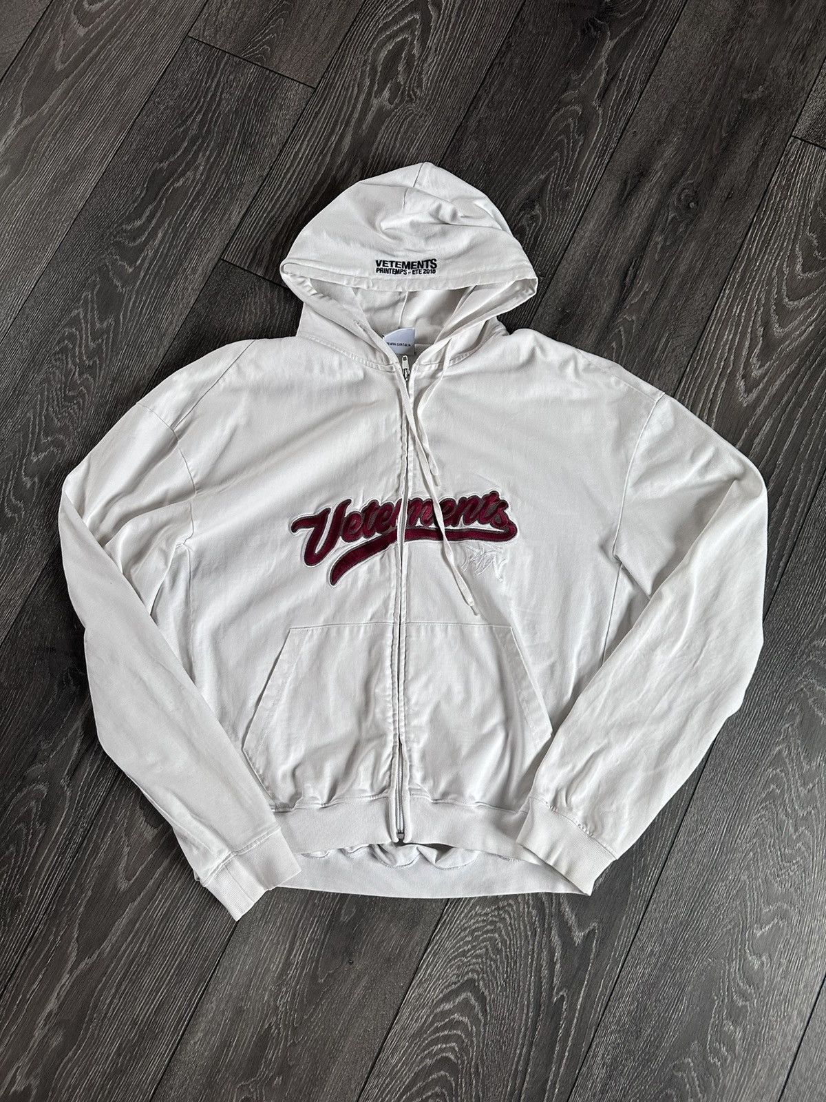 Vetements vetements bro baseball embroidered yankees ny zip hoodie