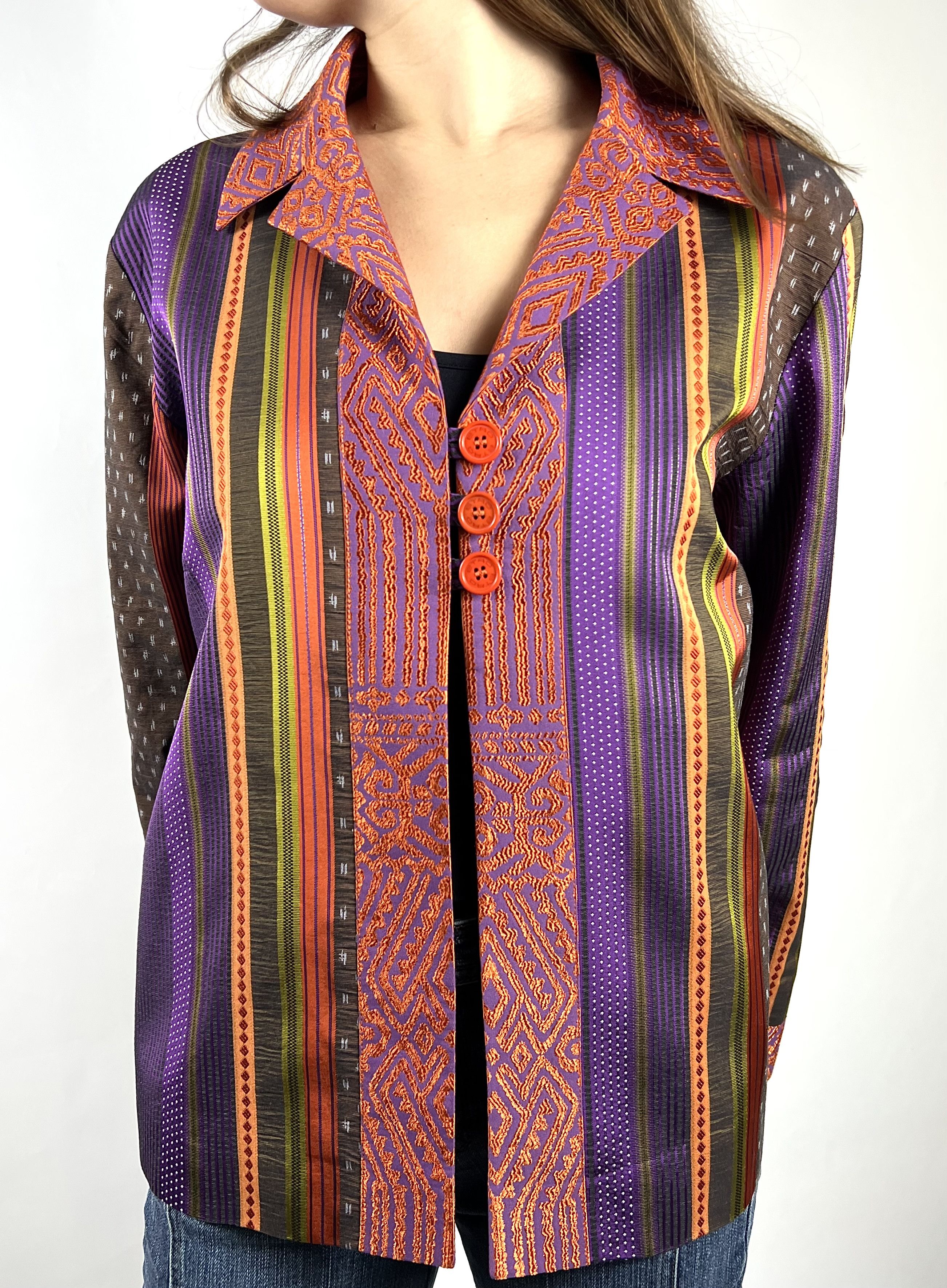 Etro Etro Striped Silk Multicolor Light Jacket Blazer Size M / US 6-8 / IT 42-44 - 5 Thumbnail