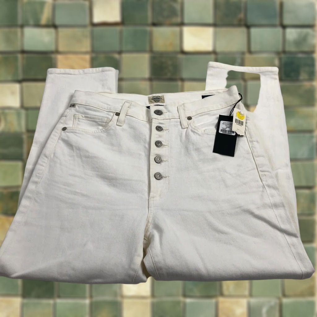 Citizens Of Humanity VINTAGE Citizens of Humanity Jeans Olivia High Rise Slim Crop Button Fly 27 28W 24L Womens White 5-Pocket Denim Jeans Size 27" / US 4 / IT 40 - 1 Thumbnail