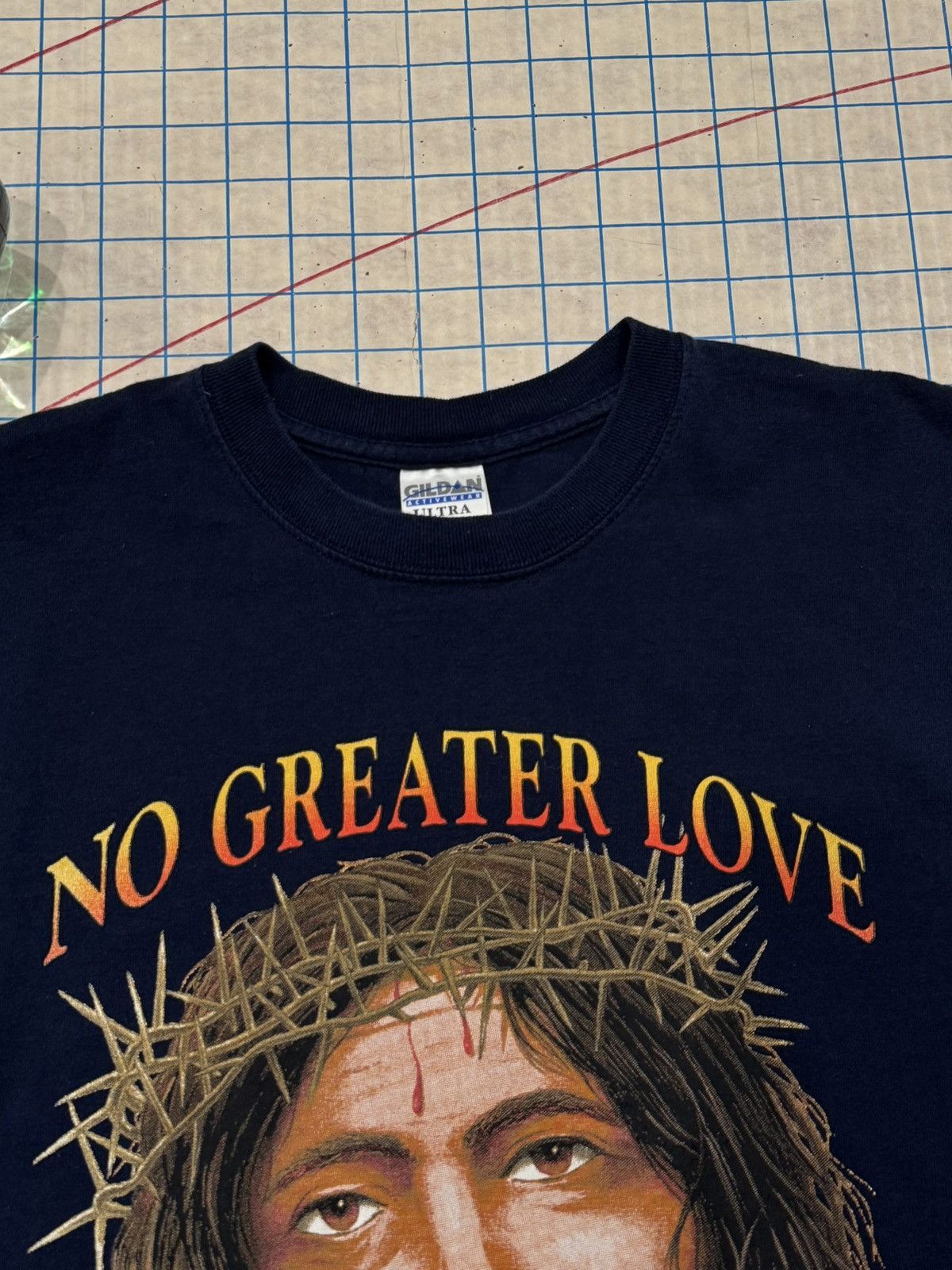 Vintage Vintage No Greater Love Jesus Tee Navy Blue Size Medium Size US M / EU 48-50 / 2 - 4 Thumbnail
