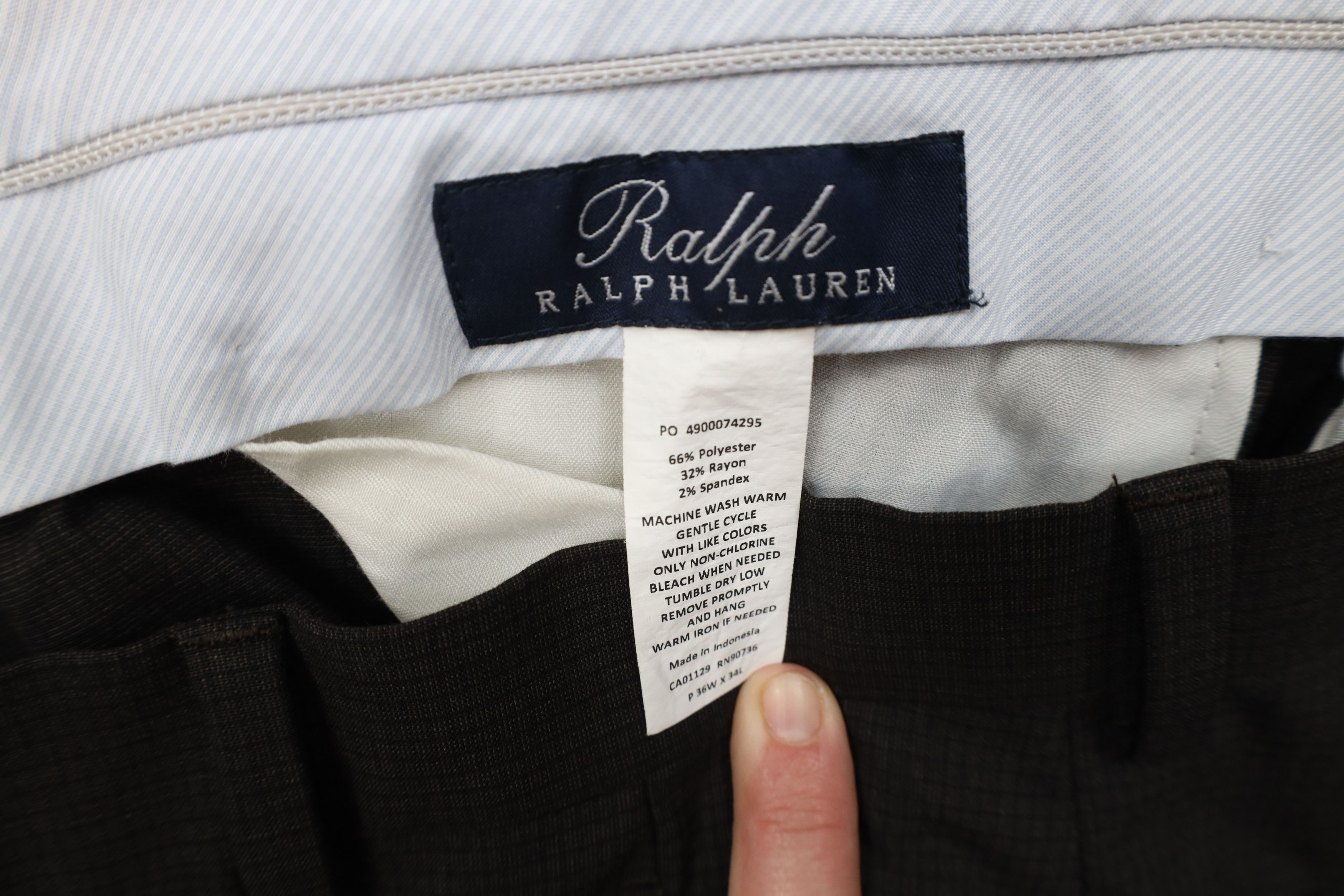 Ralph Lauren Vintage Ralph Lauren Knit Wide Leg Chino Pants Brown Plaid Size US 36 / EU 52 - 6 Thumbnail