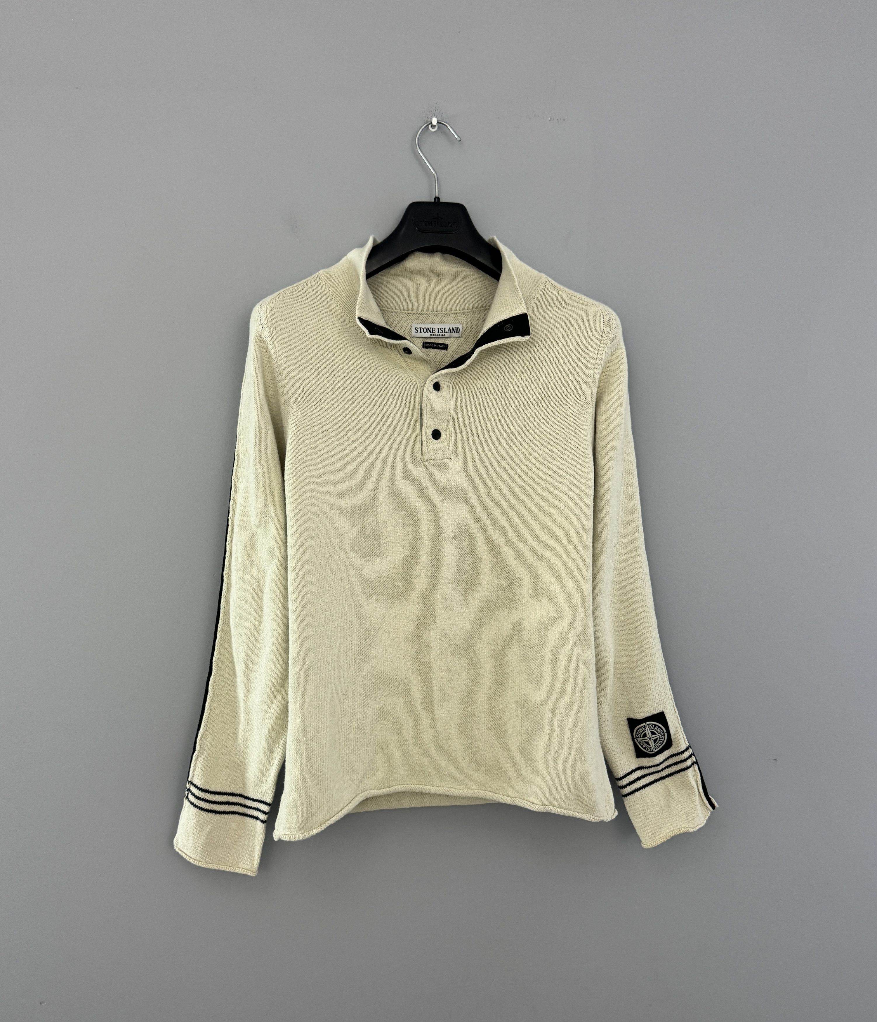 Stone Island 90s Stone Island Knit Pullover Cream Sweater 1/3 Zip Size M Size US M / EU 48-50 / 2 - 2 Thumbnail
