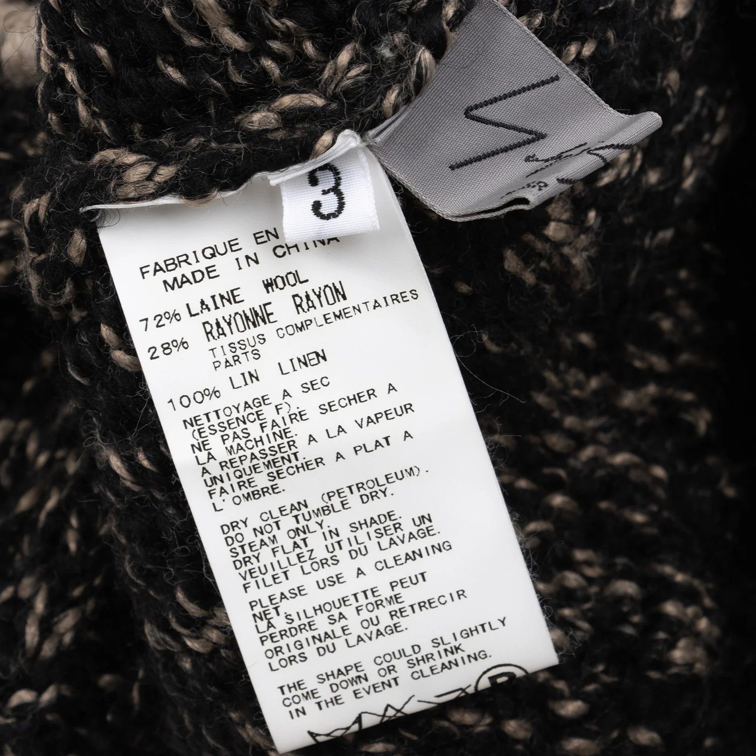 Yohji Yamamoto Yohji Yamamoto Wool Neck Warmer Black Beige Size ONE SIZE - 6 Thumbnail