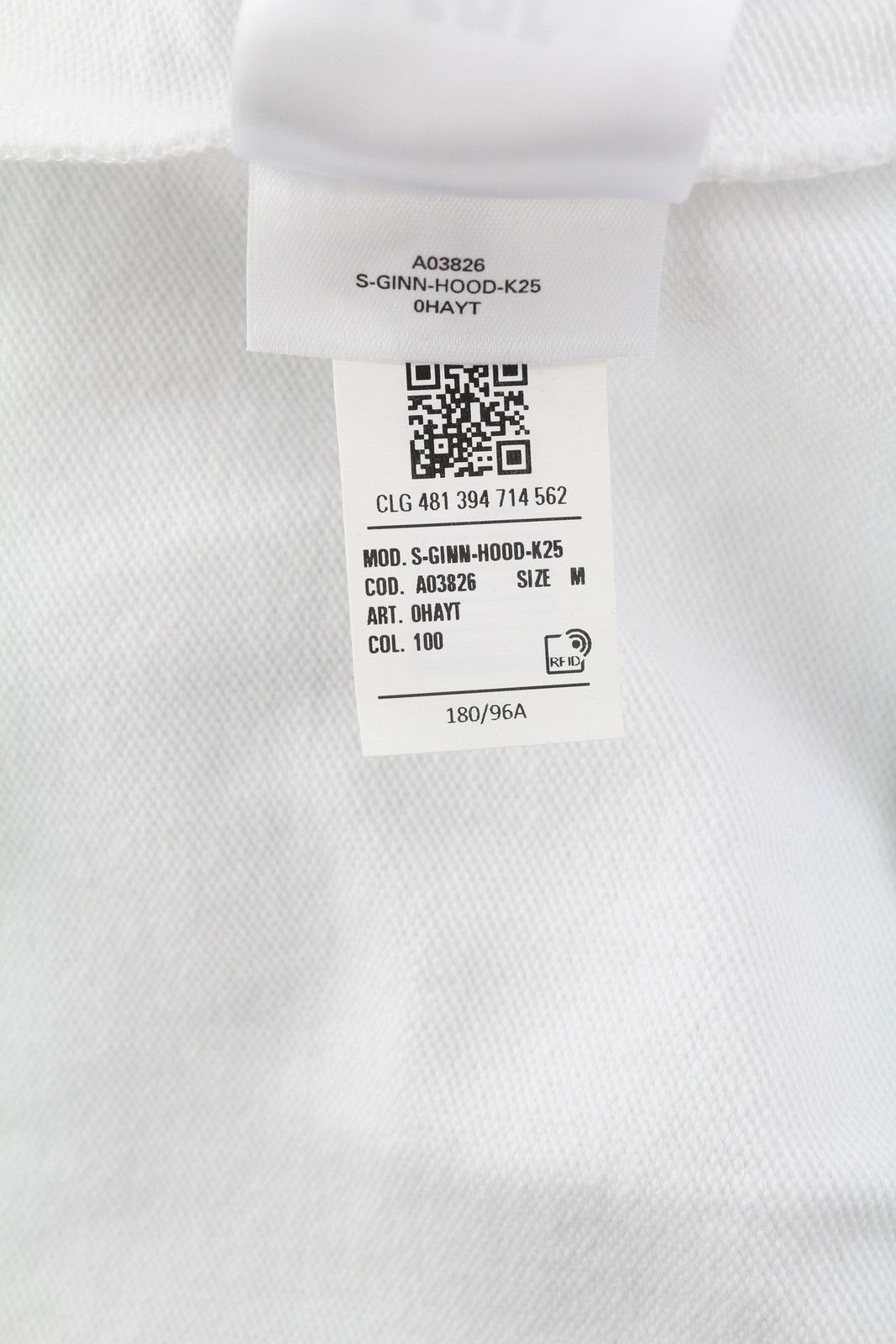 Diesel S-GINN-HOOD-K25 M White Logo Hoodie 41027 Size US M / EU 48-50 / 2 - 12 Thumbnail