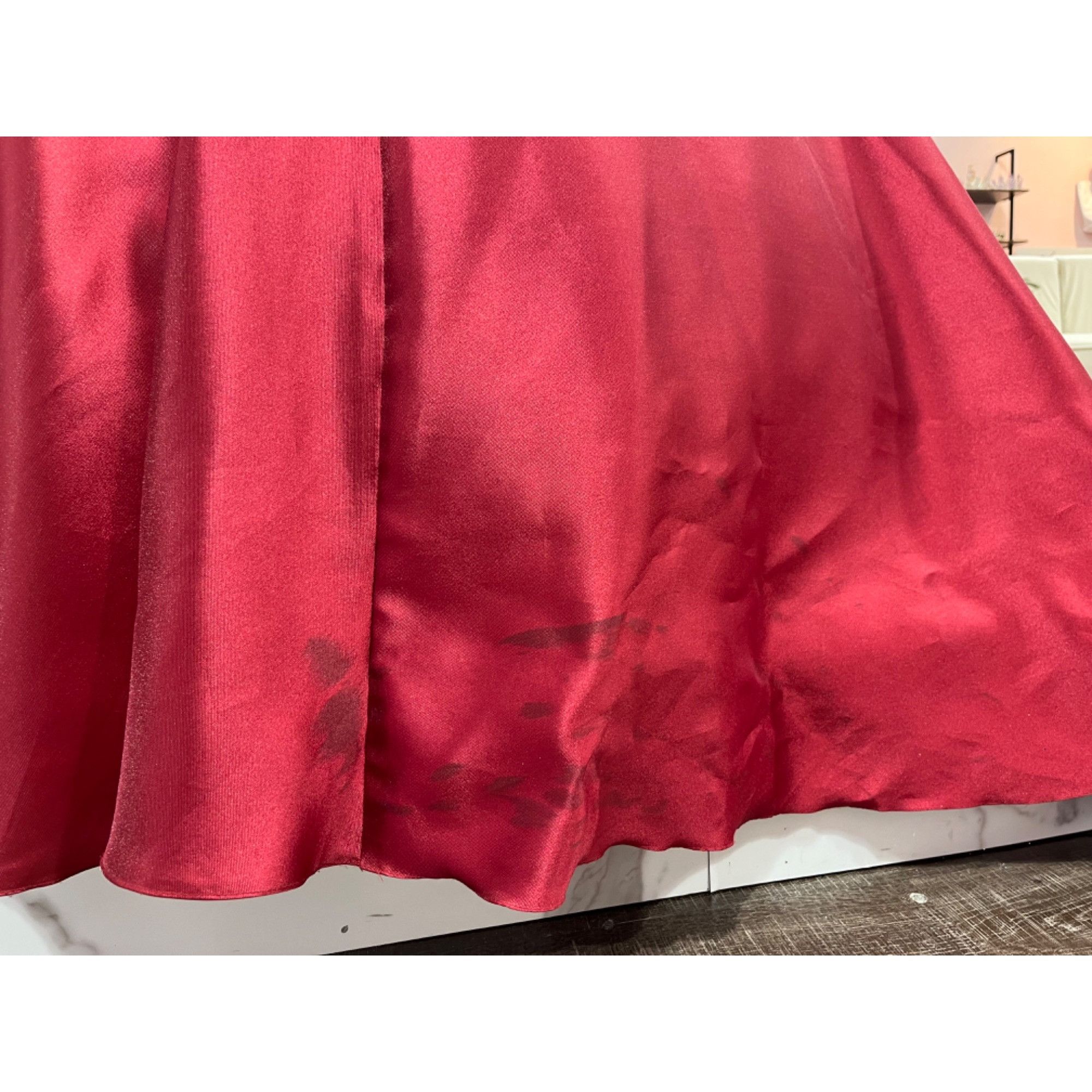 Other House of Wu Lace-up Ballgown 12 Wine Mikado Fabric Size XL / US 12-14 / IT 48-50 - 9 Thumbnail