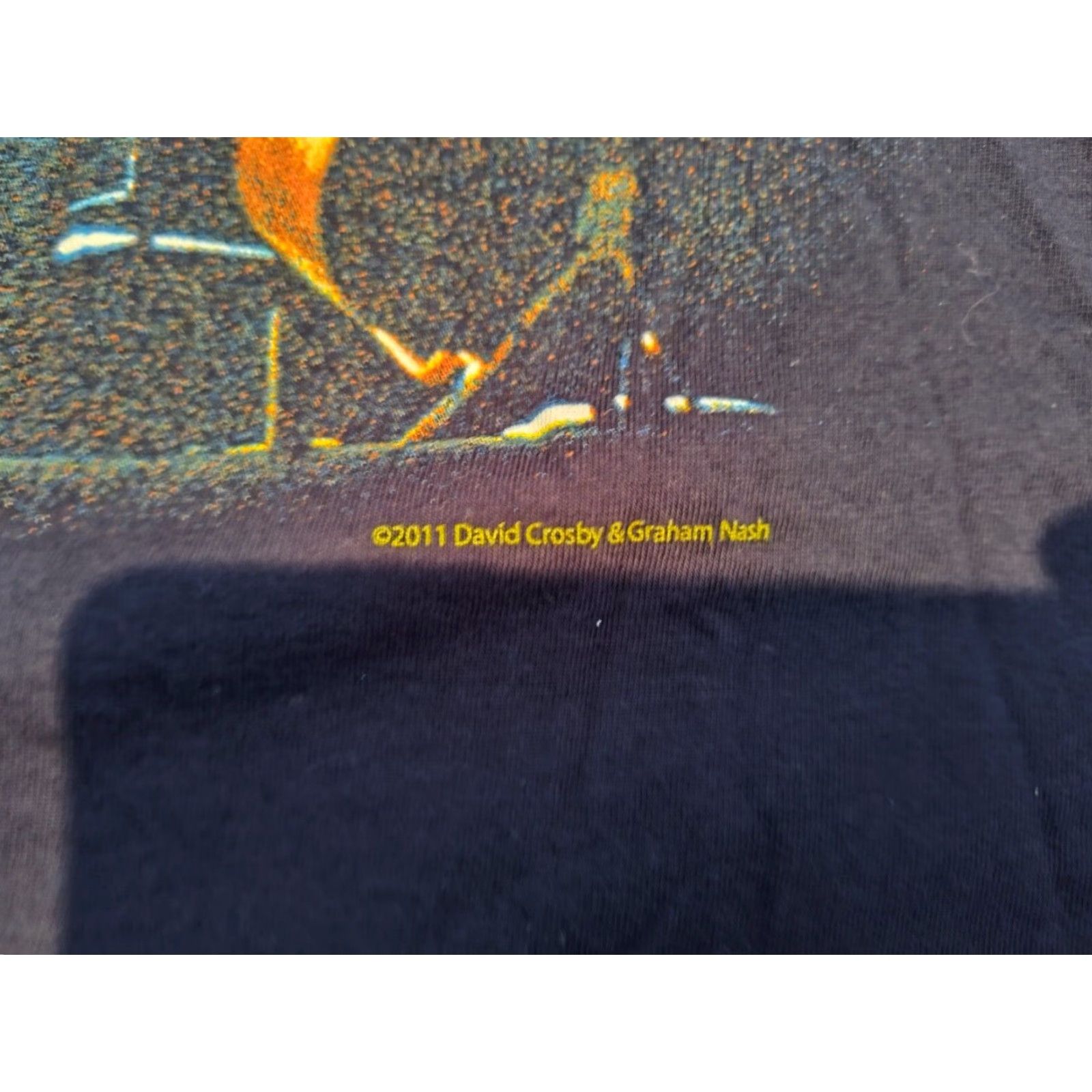 American Apparel VINTAGE Crosby-Nash Band Tour T-Shirt Official 2011 Dark Blue Short Sleeve Mens S Small VGUC Size US S / EU 44-46 / 1 - 3 Thumbnail