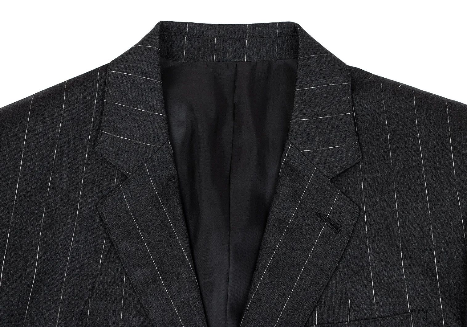 Jean Paul Gaultier Wool Stripe 3-Button Jacket in Gray, Size 48 Size US M / EU 48-50 / 2 - 3 Thumbnail