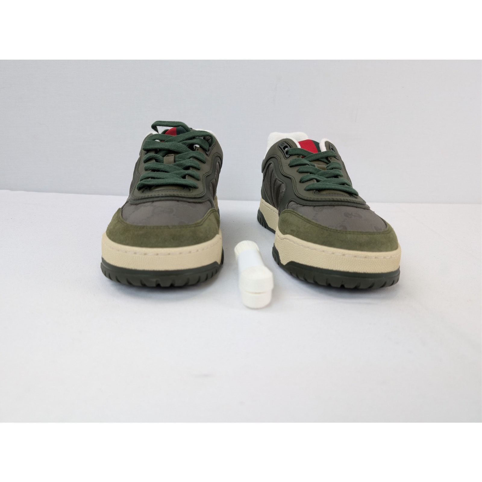 Gucci o1rshd1 GG Supreme fabric and suede Re-Web sneaker in green Size US 9 / EU 42 - 9 Thumbnail