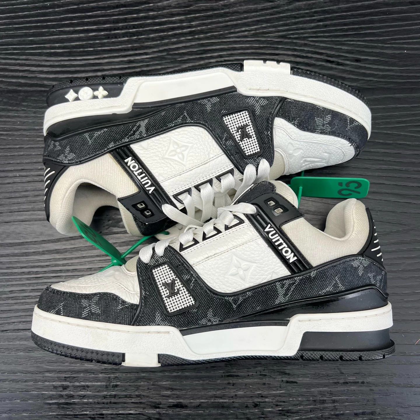 Louis Vuitton LV Trainer Black & White Denim Size S / US 4 / IT 40 - 3 Thumbnail