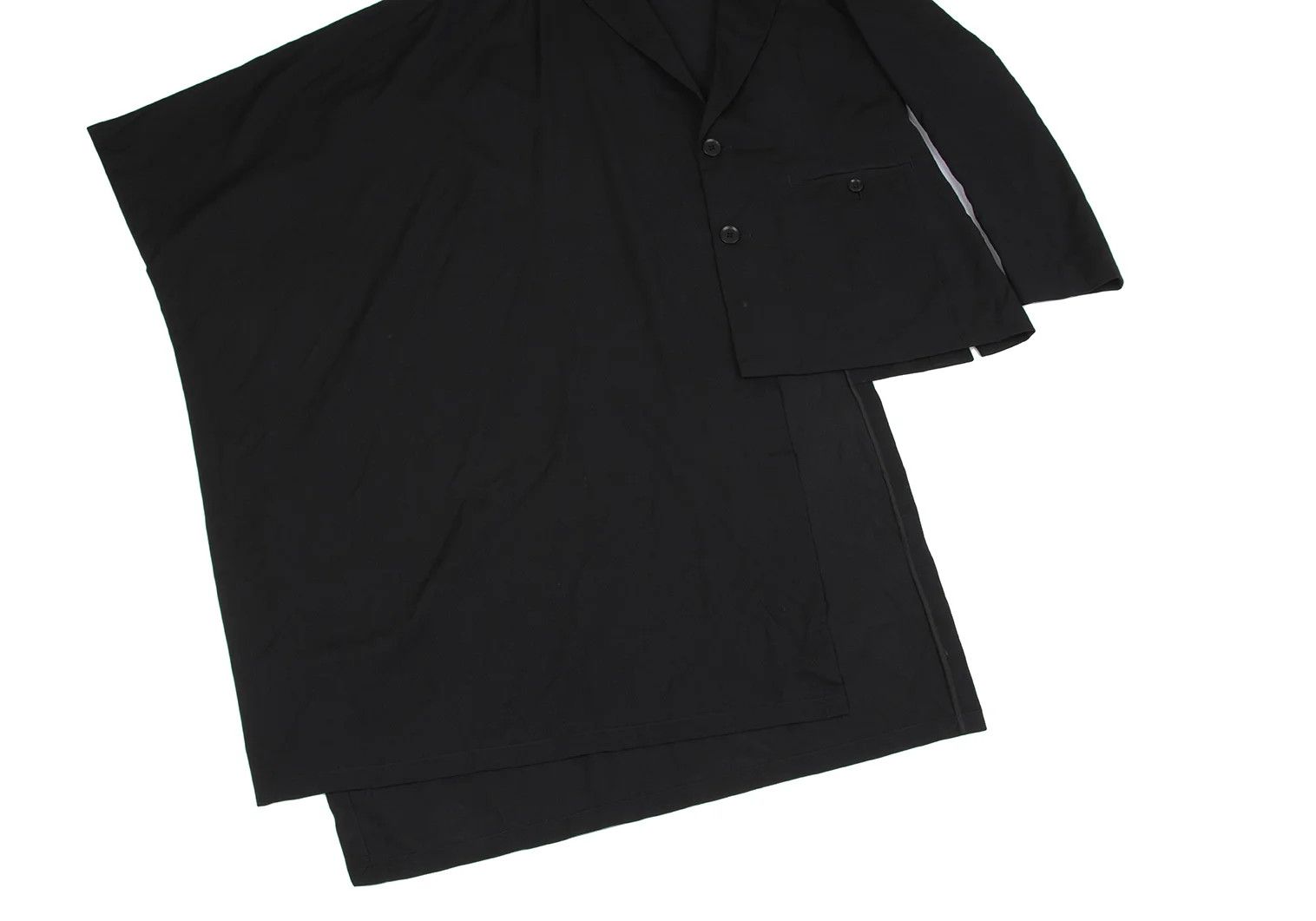 Yohji Yamamoto Asymmetrical Wool Cape Jacket in Black Size 3 Size US L / EU 52-54 / 3 - 7 Thumbnail