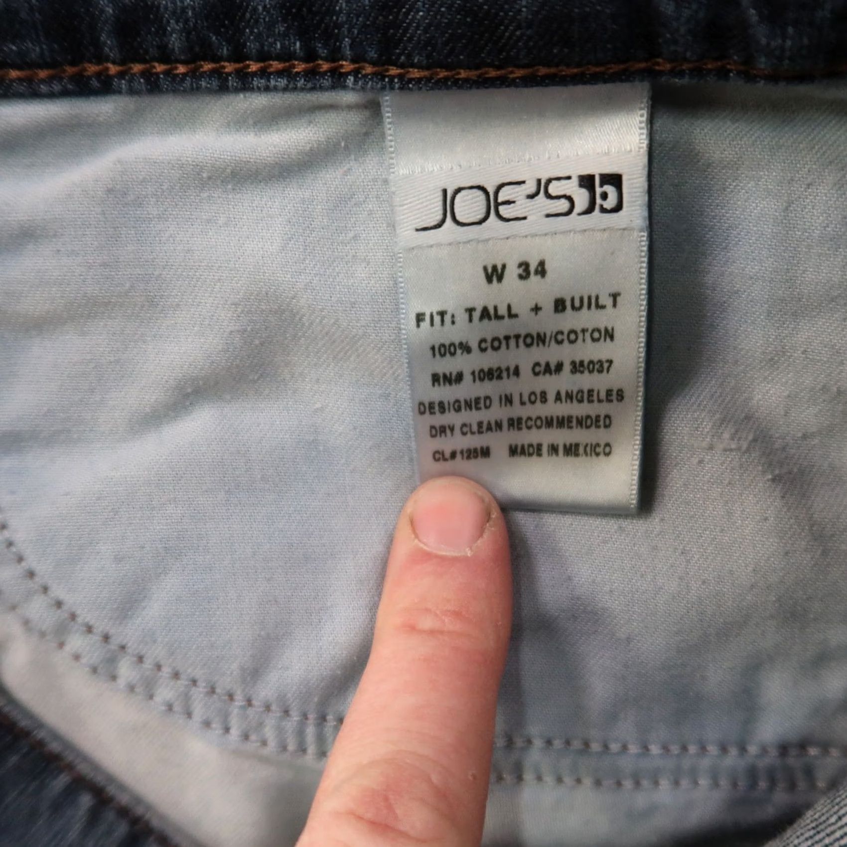 Vintage Joes Jeans Mens 34x34 Jeans Blue Straight Leg Stretch Denim Regular 5-Pocket Pockets Mid Rise Vintage No Size US 34 / EU 50 - 4 Thumbnail