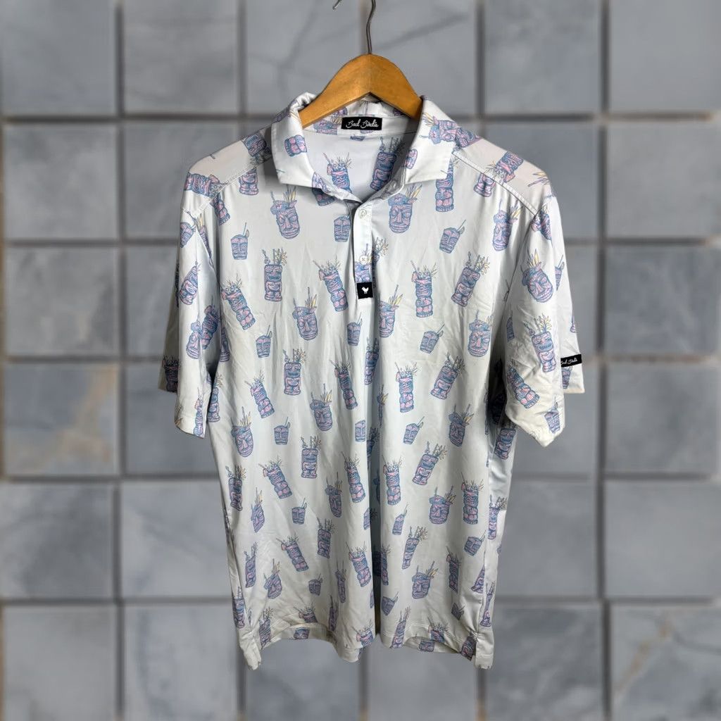 Vintage Bad Birdie Shirt Mens L Polo Lets Get Tiki Tropical Stretch Golf Casual Size US L / EU 52-54 / 3 - 1 Thumbnail