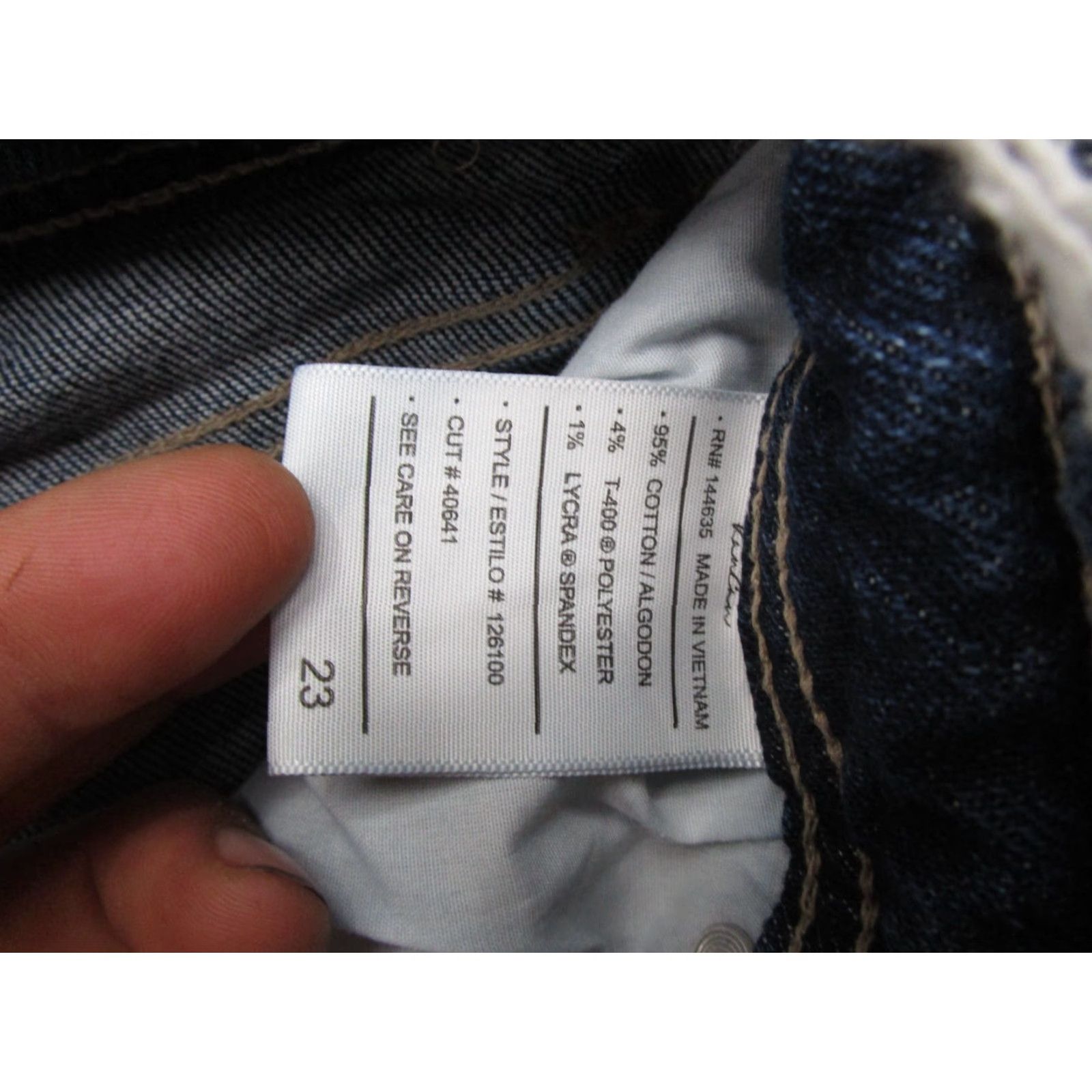 Vintage Kancan Maurices Women's Blue Distressed Denim Straight Leg Jeans Size 23 Size 40" / US 18 - 5 Thumbnail