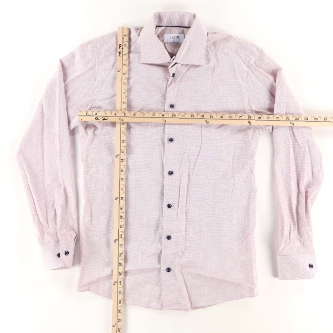 Eton Eton Contemporary Twill Cotton Solid Long Sleeve Button Up Shirt White Men's 40 Size US L / EU 52-54 / 3 - 3 Thumbnail