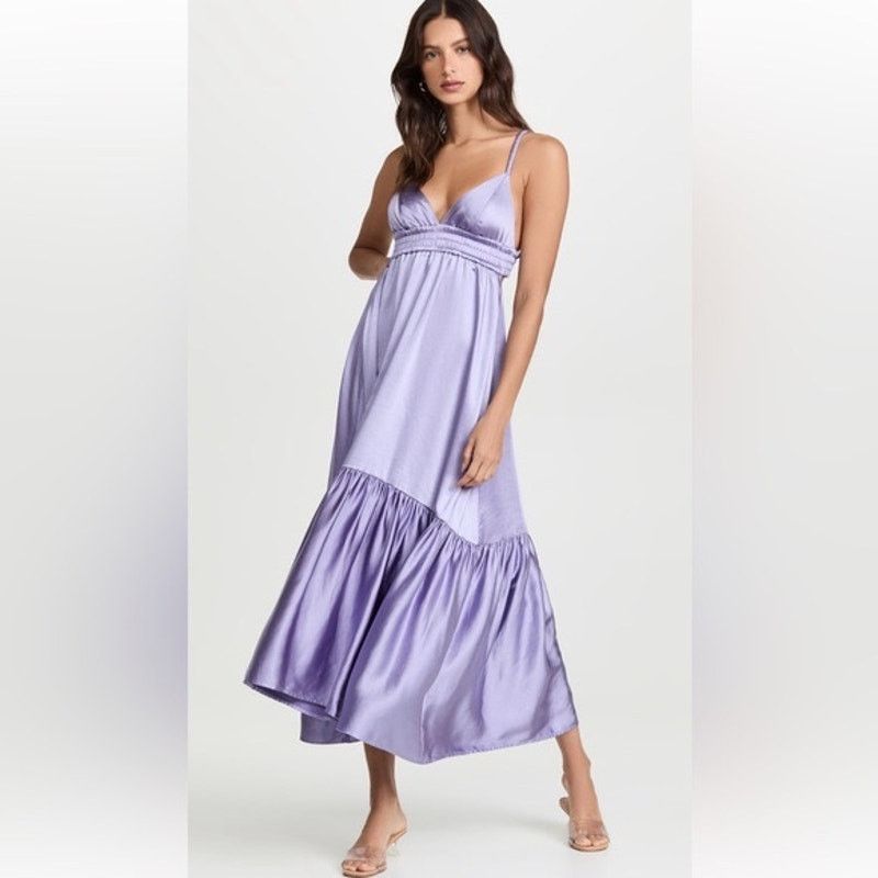 A.L.C. ALC A.L.C. Rhodes Cut-Out Satin Midi Dress Purple size 14 Size XL / US 12-14 / IT 48-50 - 1 Thumbnail