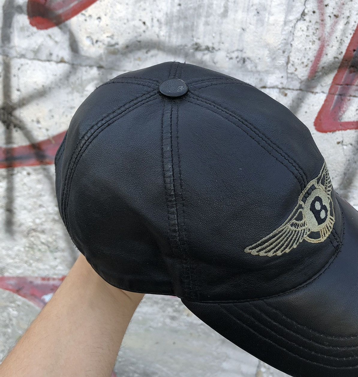 Bentley × Vintage Vintage Bentley Racing Leather Cap Size ONE SIZE - 13 Thumbnail