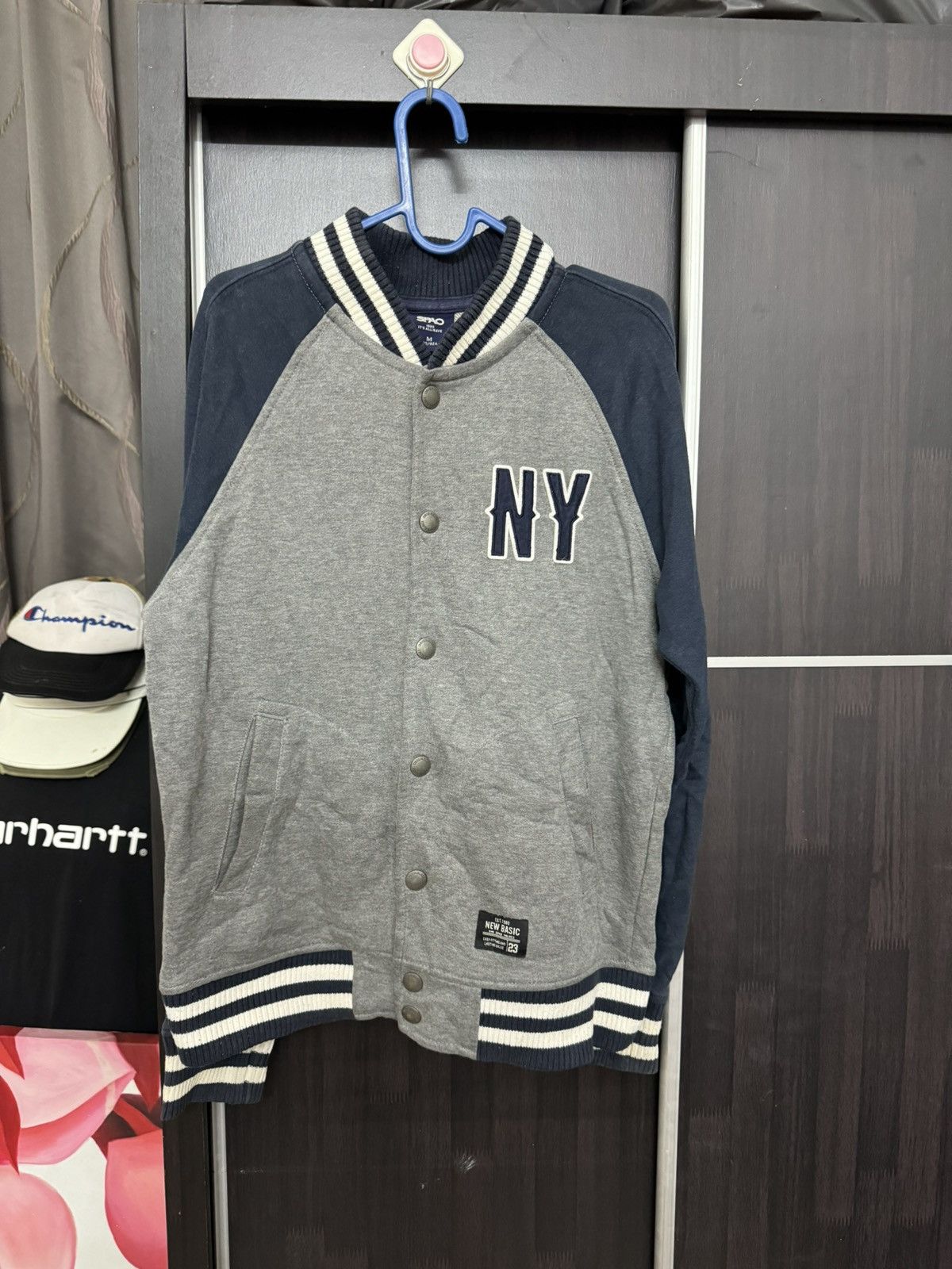 SPAO EMBROIDERY VARSITY JACKET